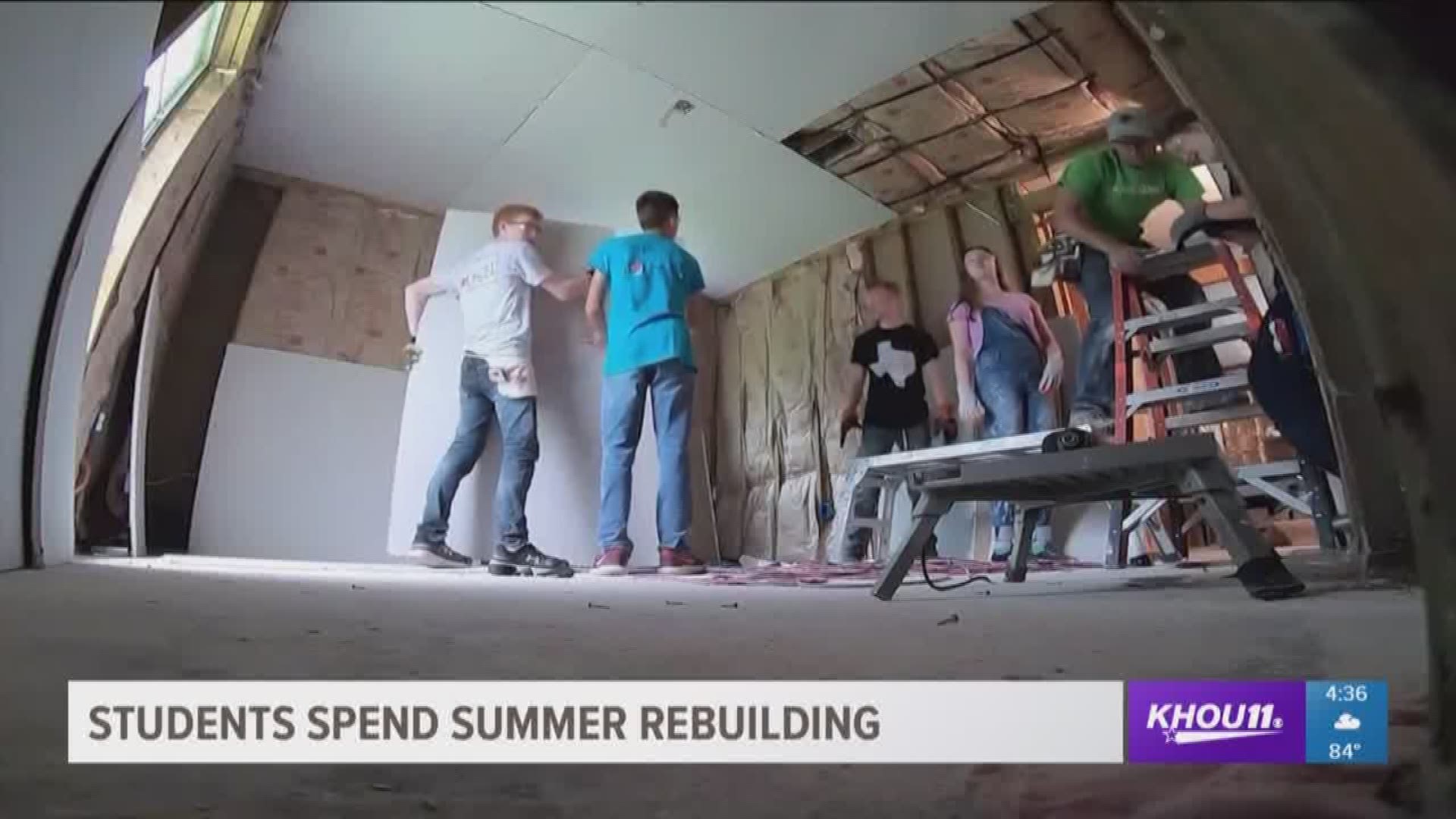 Two hundred middle and high school students are giving up part of their summer break to help re-build Harvey homes.