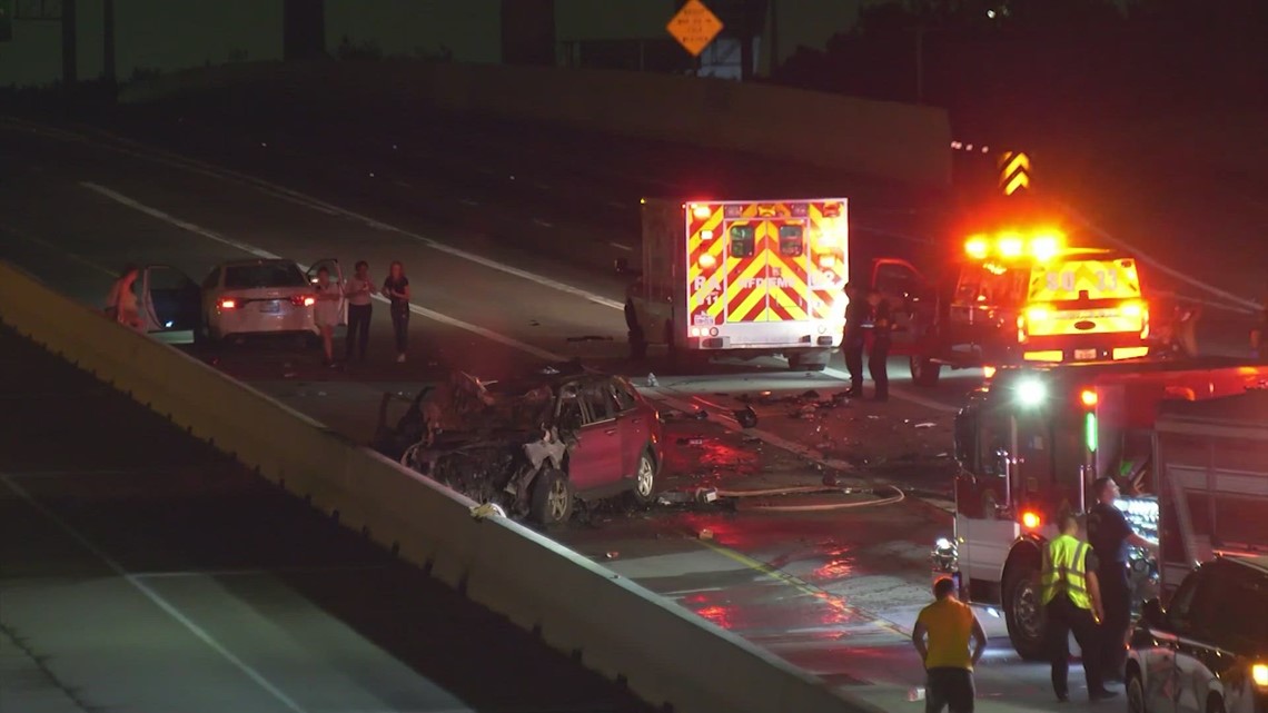 Deadly Fiery Wrong Way Crash Shuts Down Southwest Freeway Near Spur 527