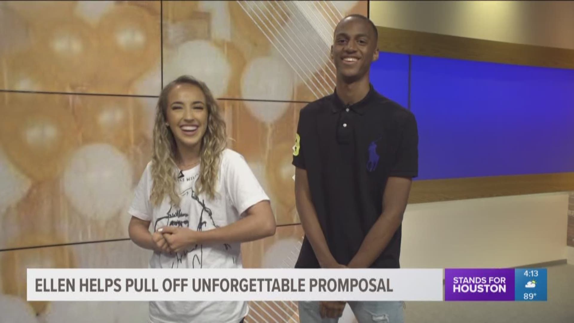 A couple of Klein ISD students were on The Ellen Degeneres Show Monday for a surprise promposal. McKenna Kemp and Josh Johnson dropped by KHOU 11 to tell us about the unforgettable experience.