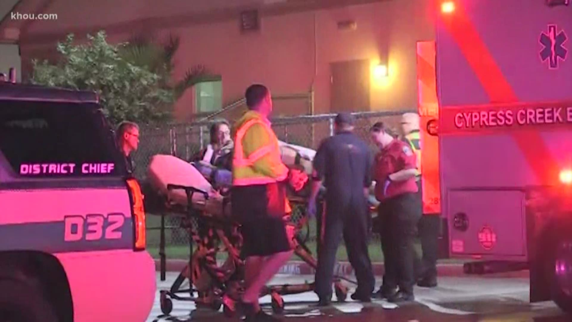 A man was hospitalized Thursday night after he was apparently struck by lightning in Spring.