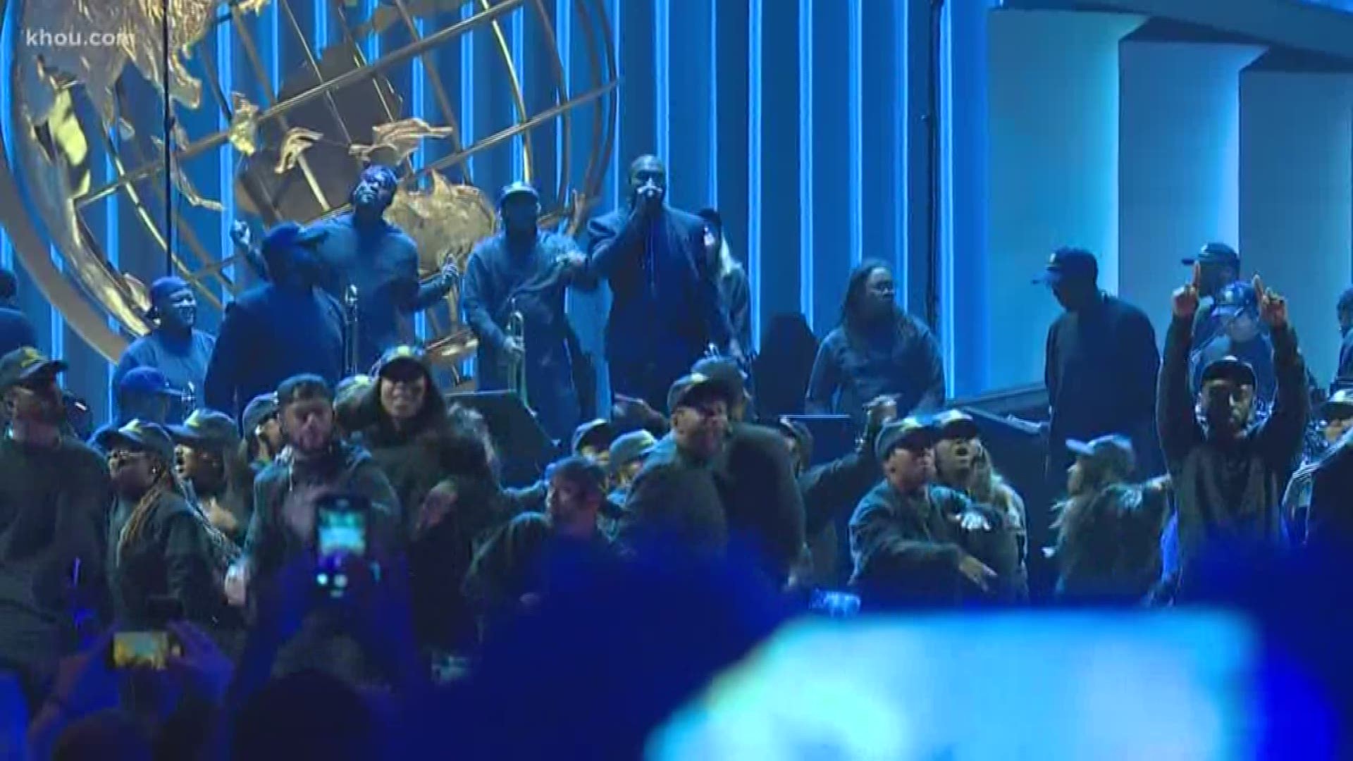 Kanye West and his choir performed at Lakewood Church in Houston on Sunday night.