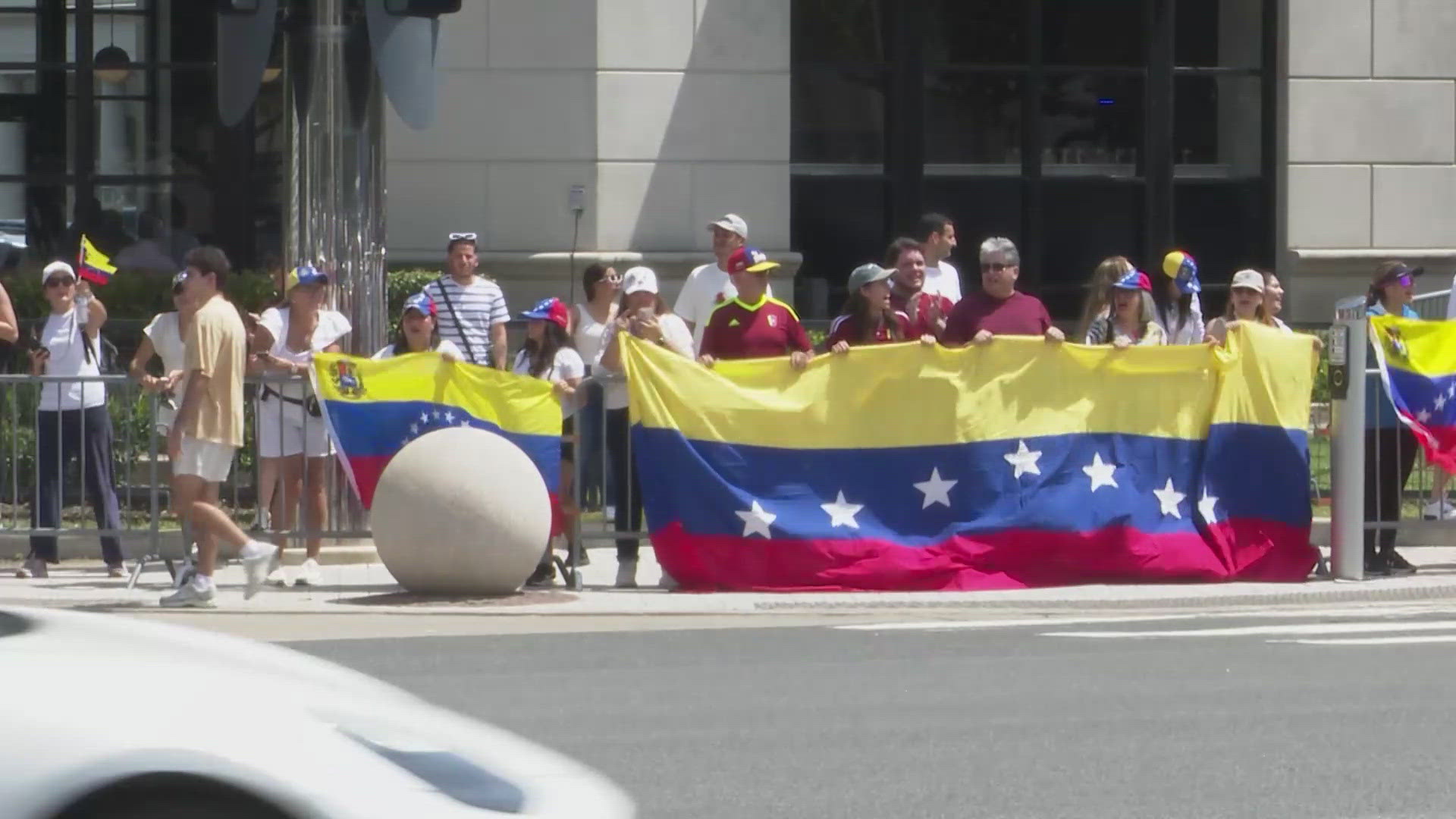 Protesters are showing their support for Venezuela's opposition leaders after the national electoral council named Nicolas Maduro as the winner.