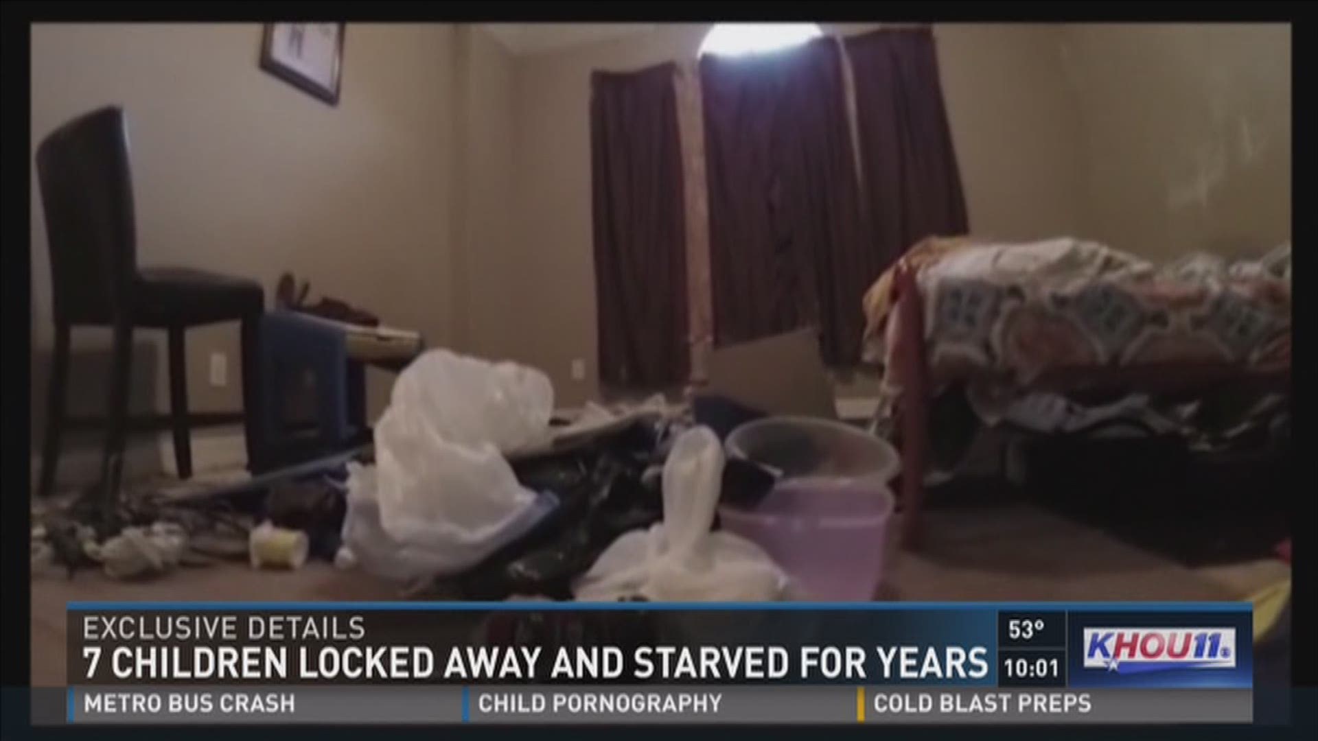 Investigators say children with special needs were starved and locked away in a room for years.