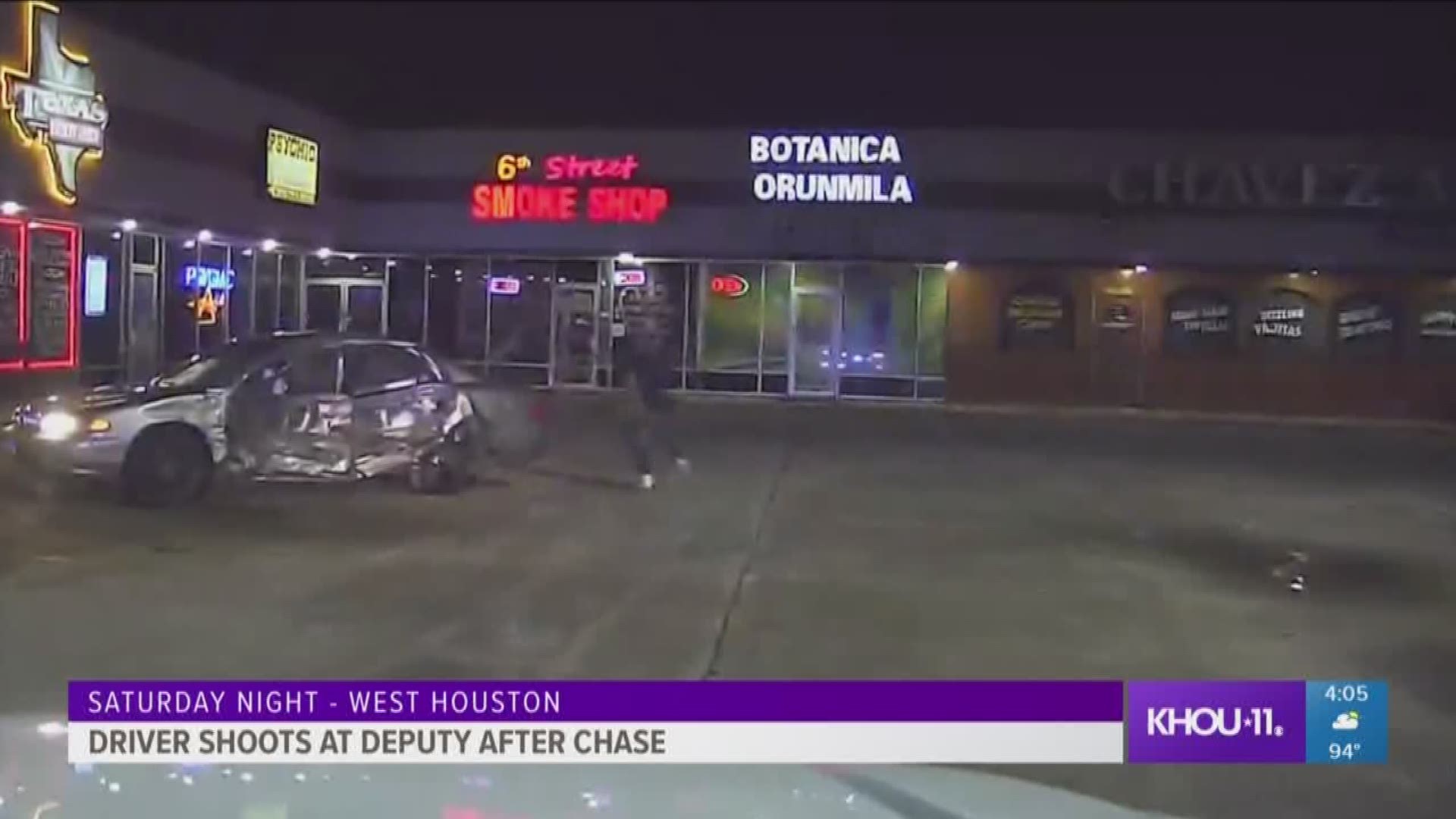 A man being chased by a deputy in west Houston pulled over and opened fire on the law enforcement officer.