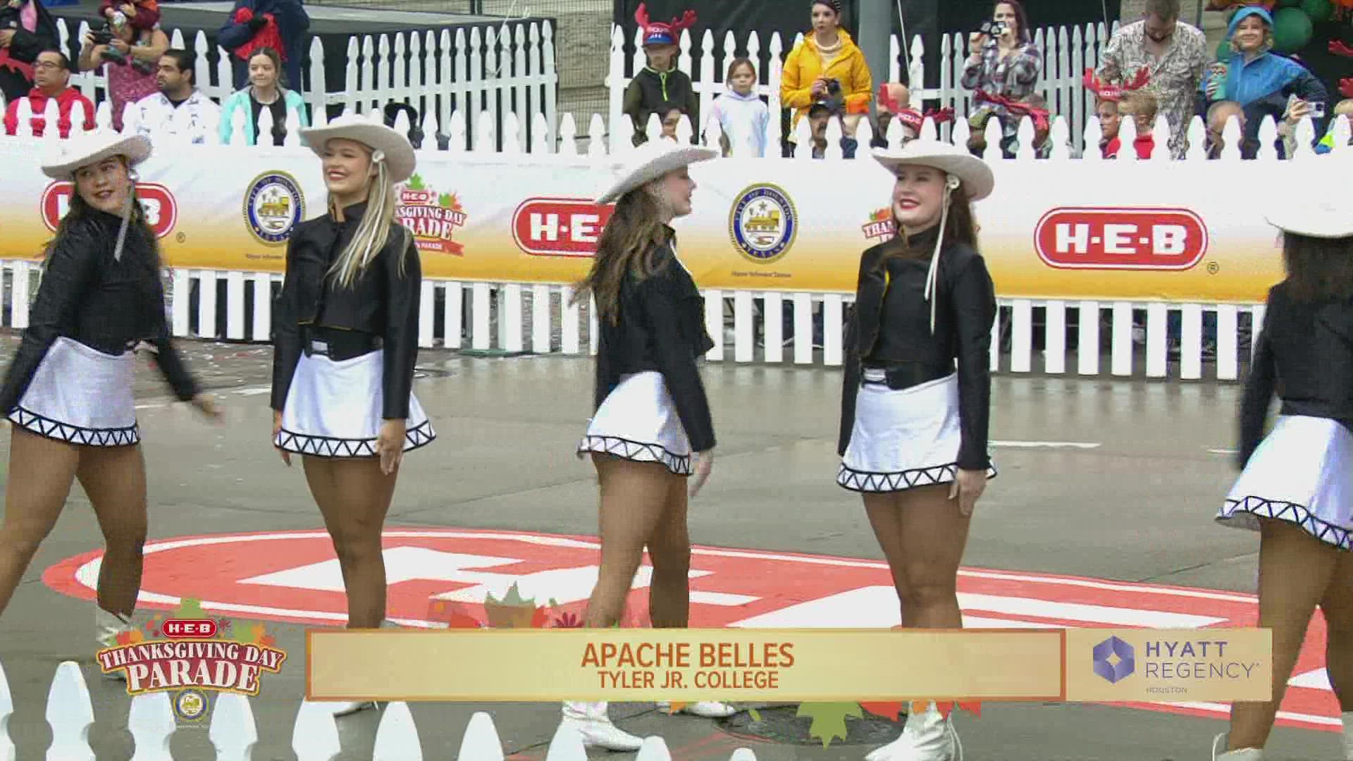 The Apache Belles from Tyler Junior College performed in the 73rd Annual H-E-B Thanksgiving Day Parade Thursday morning.