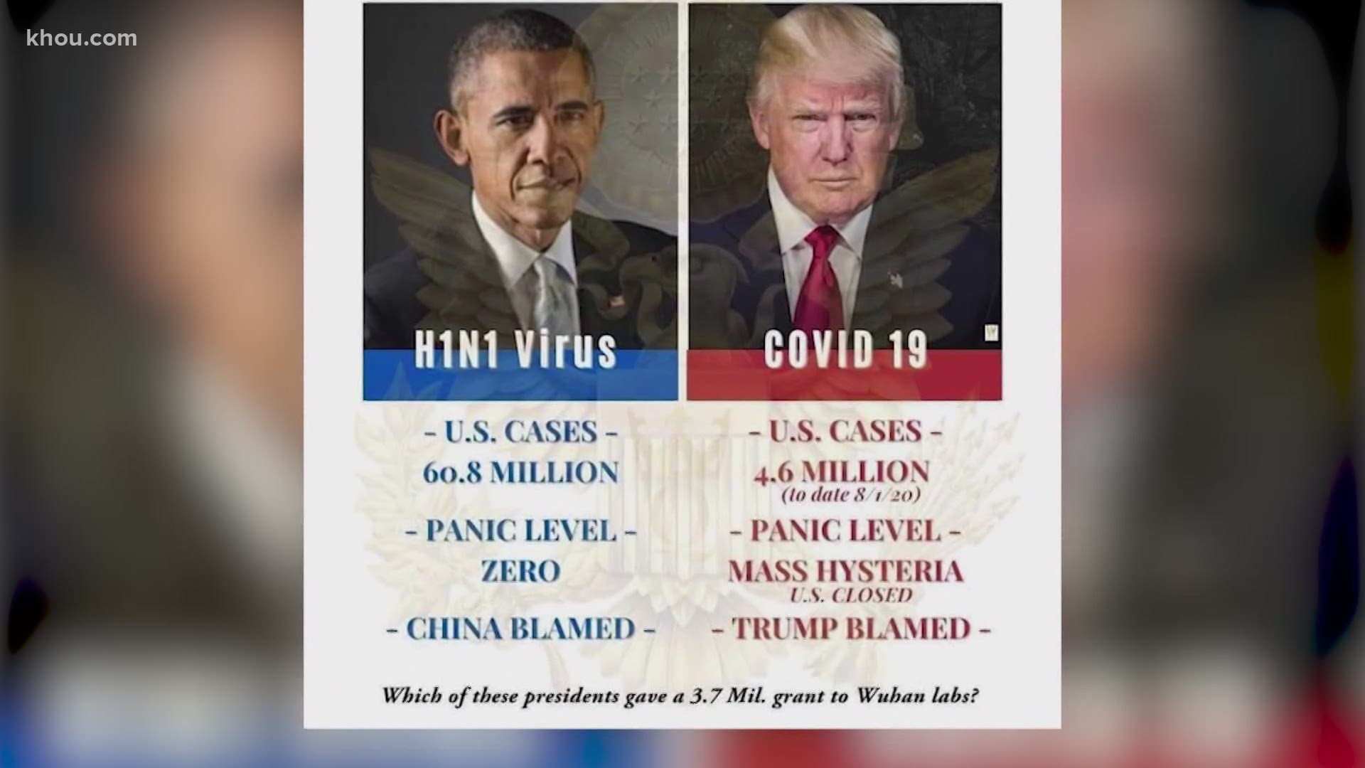 A meme comparing President Barack Obama and President Donald Trump and the pandemics they faced in office is spreading all over social media.