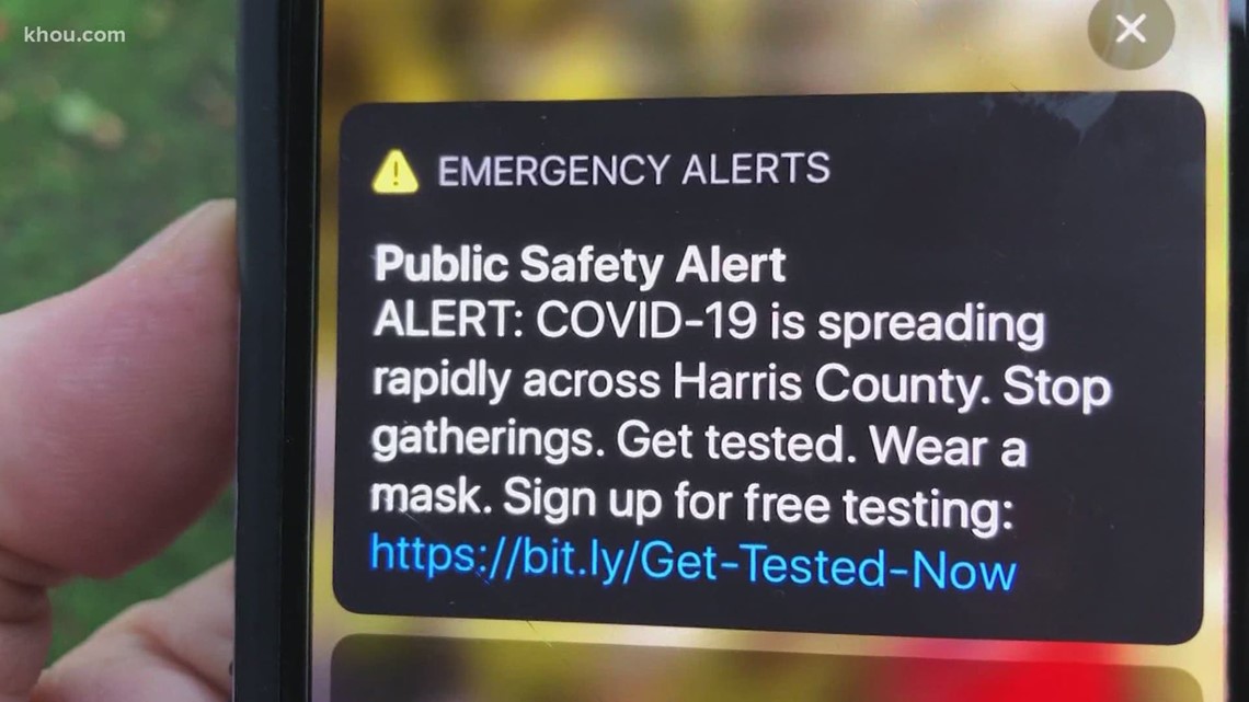 COVID19 alert sent to all Harris County residents
