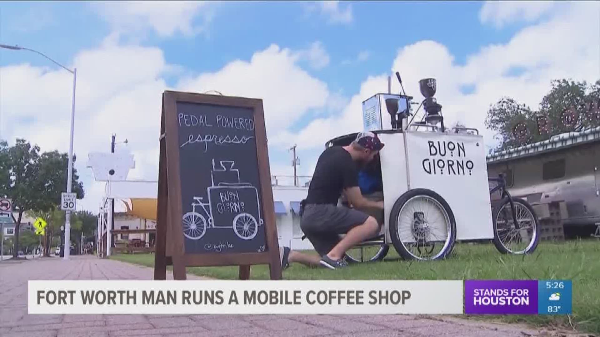 He's a dude on a bike and he loves coffee. Now Stuart Reed is hoping people in Fort Worth are as much into a cup of Joe on wheels as he is.
