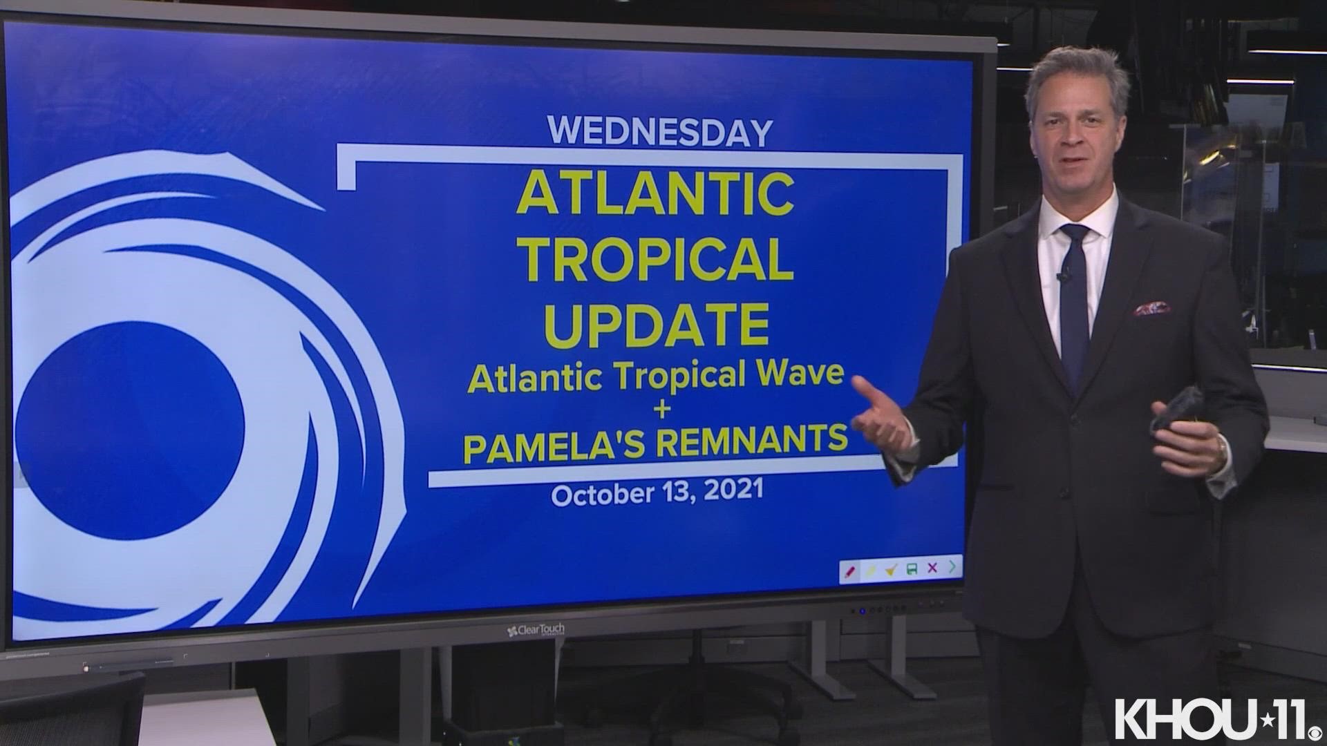 KHOU 11 Chief Meteorologist David Paul takes a look at the tropics at 8:30 p.m. on Wednesday, Oct. 13, 2021.