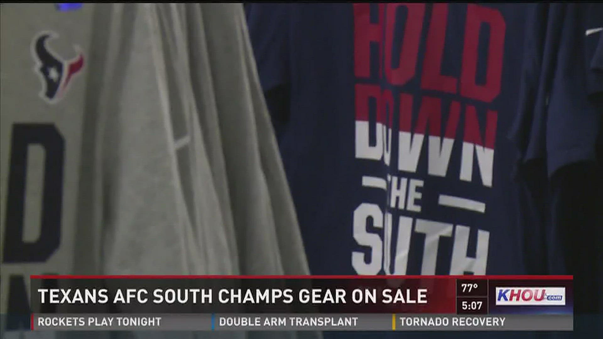 Texans fans snatch up AFC South Champs shirts