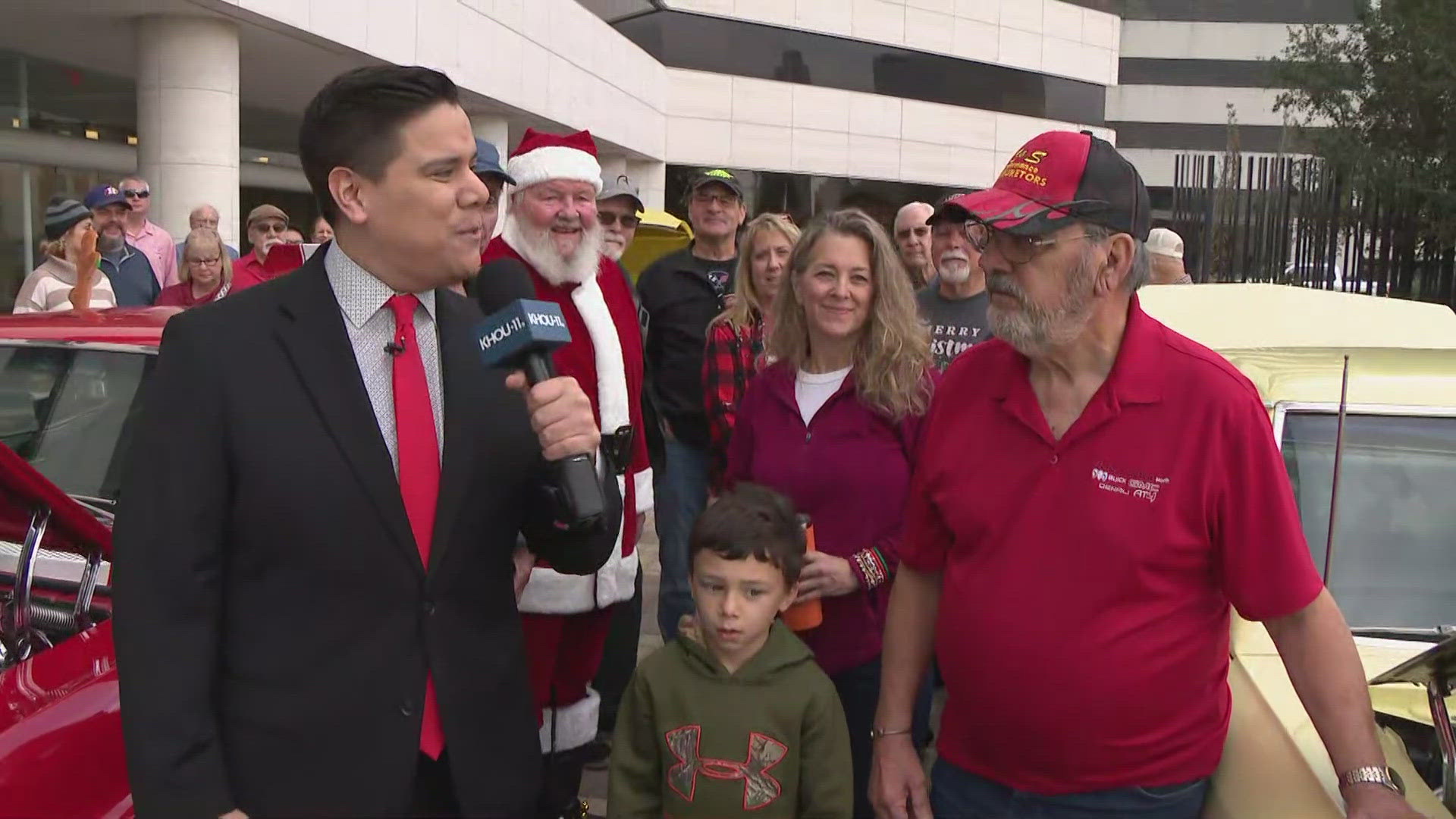 Classic cars loaded up with toys dropped off donations at the KHOU 11 studio on Saturday.