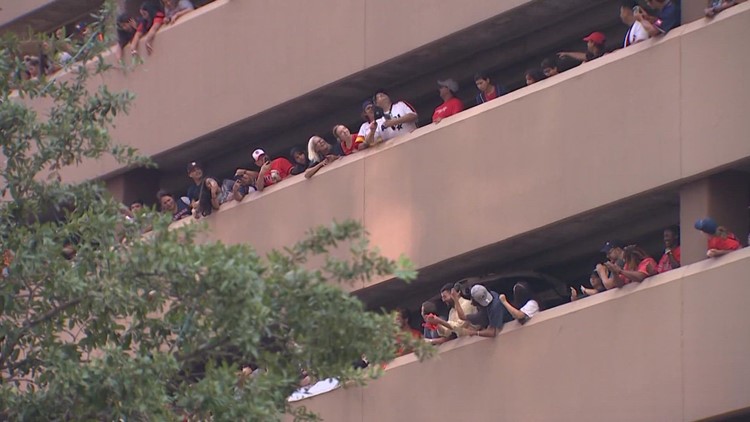 IT'S TRADITION AT THIS POINT!', Is it even an Astros World Series parade  without a parking garage hat toss? In 2017, one of the most viral moments  of, By KHOU 11 News