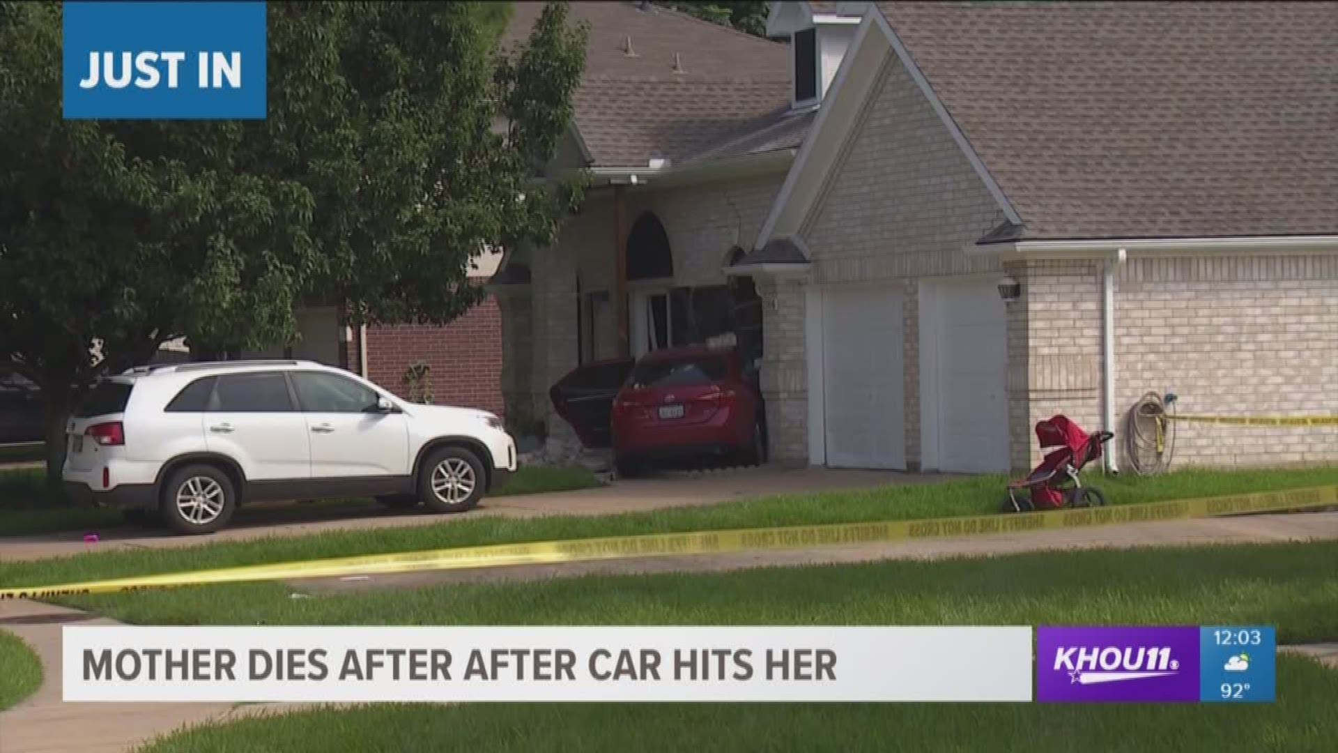 Woman dies after being hit by car while pushing stroller | khou.com