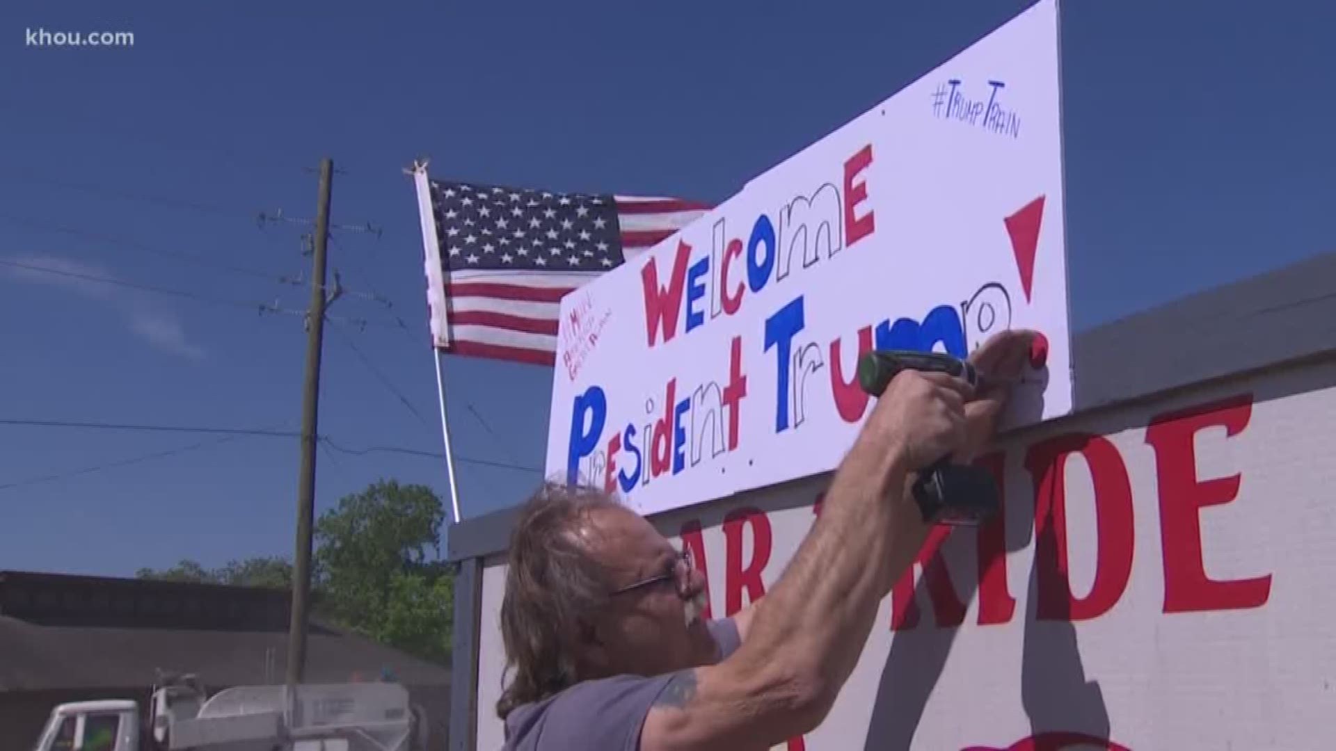 Residents in the small city of Crosby were gearing up early for the historic presidential visit.