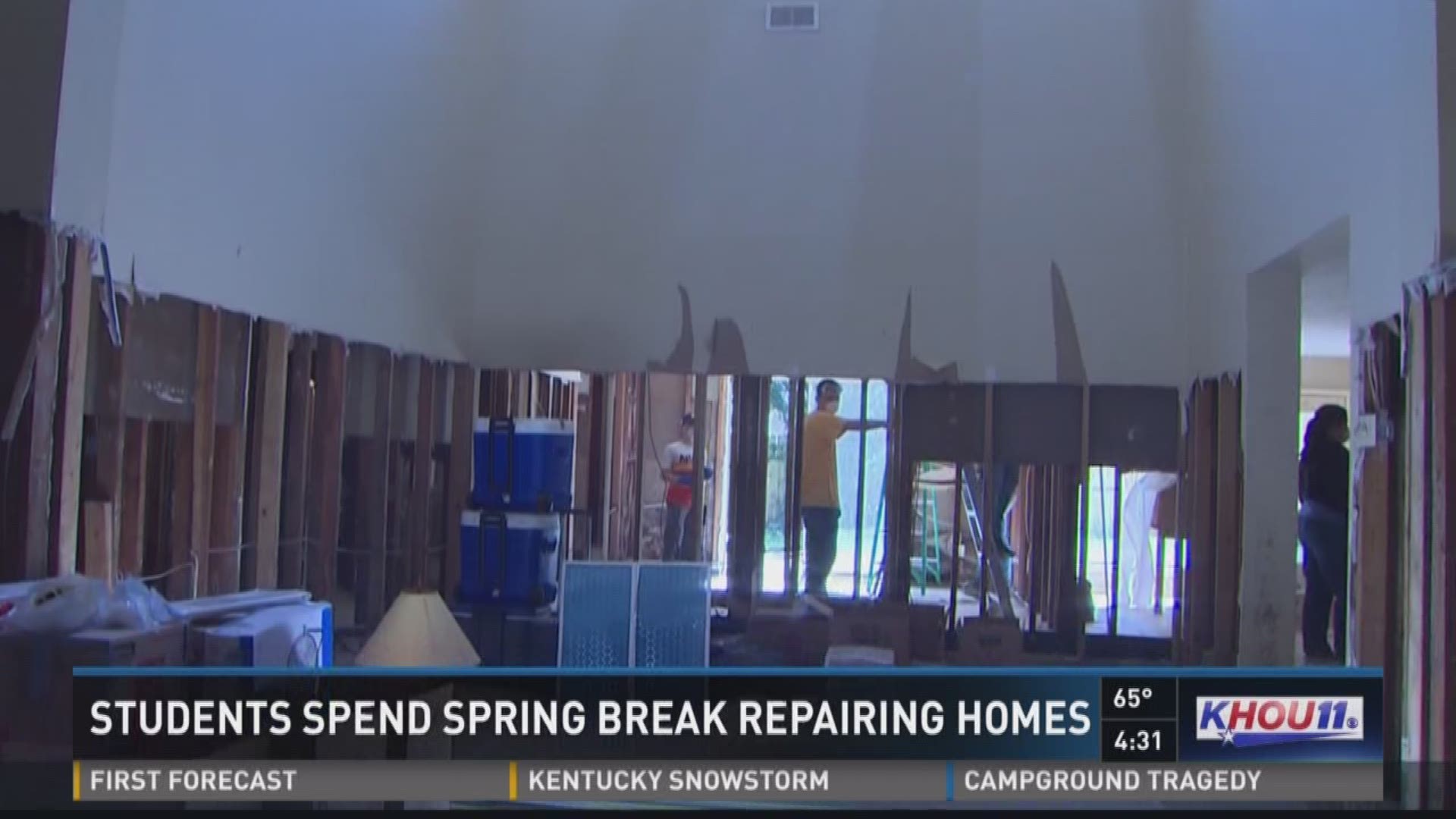 Students from all over Texas are spending their week off rebuilding rather than relaxing.