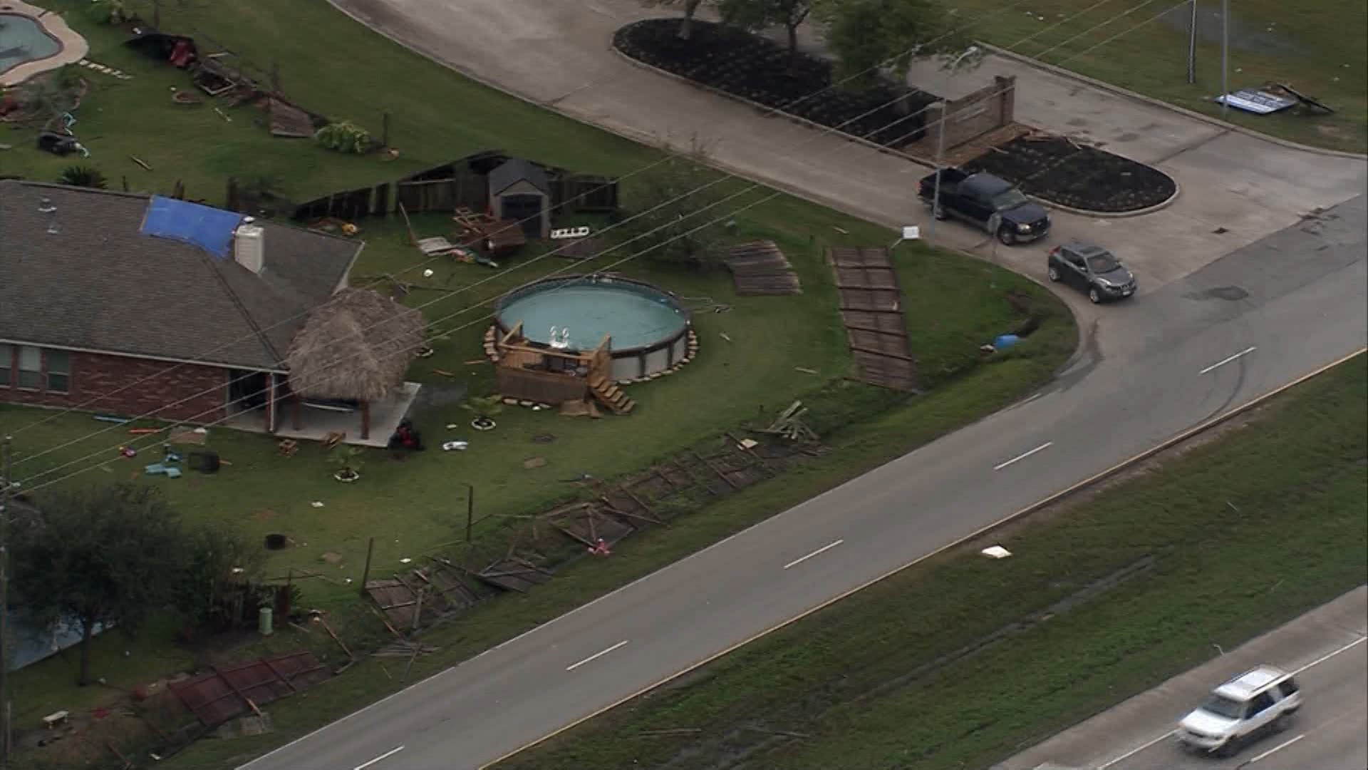 Aerial Views: Halloween storms bring tornado damage to Mont Belieu ...