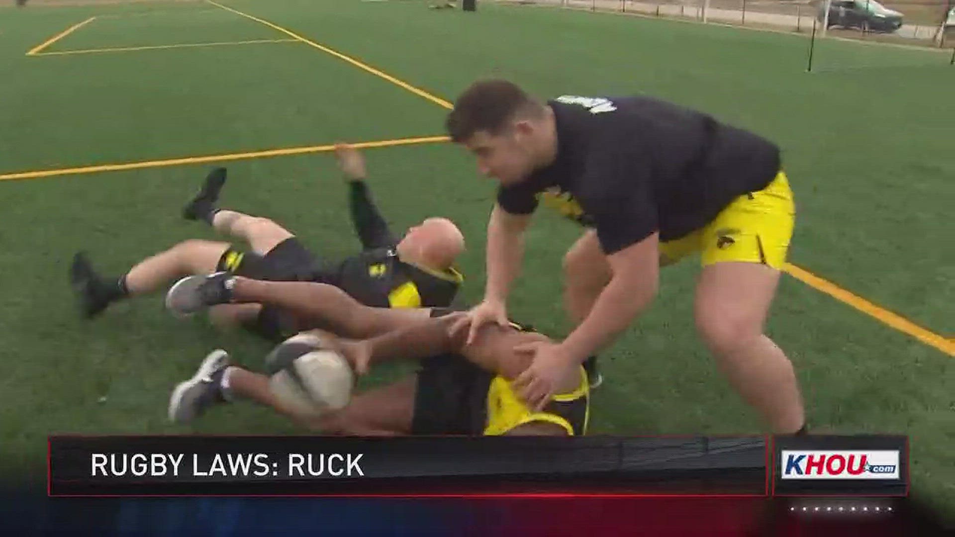 The Houston SaberCats demonstrate this week?s ruby law and explain to KHOU 11 sports reporter Jason Bristol what a ruck is.