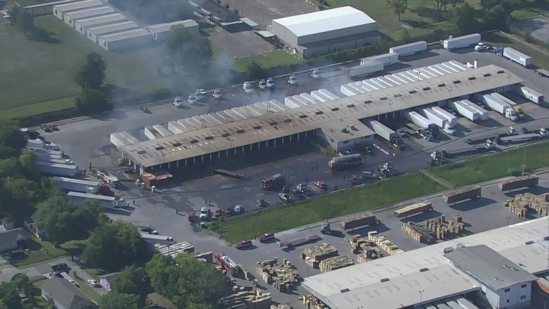 Firefighters battled a 2-alarm fire at a warehouse in northeast Houston Wednesday, Oct. 5. The cause of the fire is unknown. No one was injured.