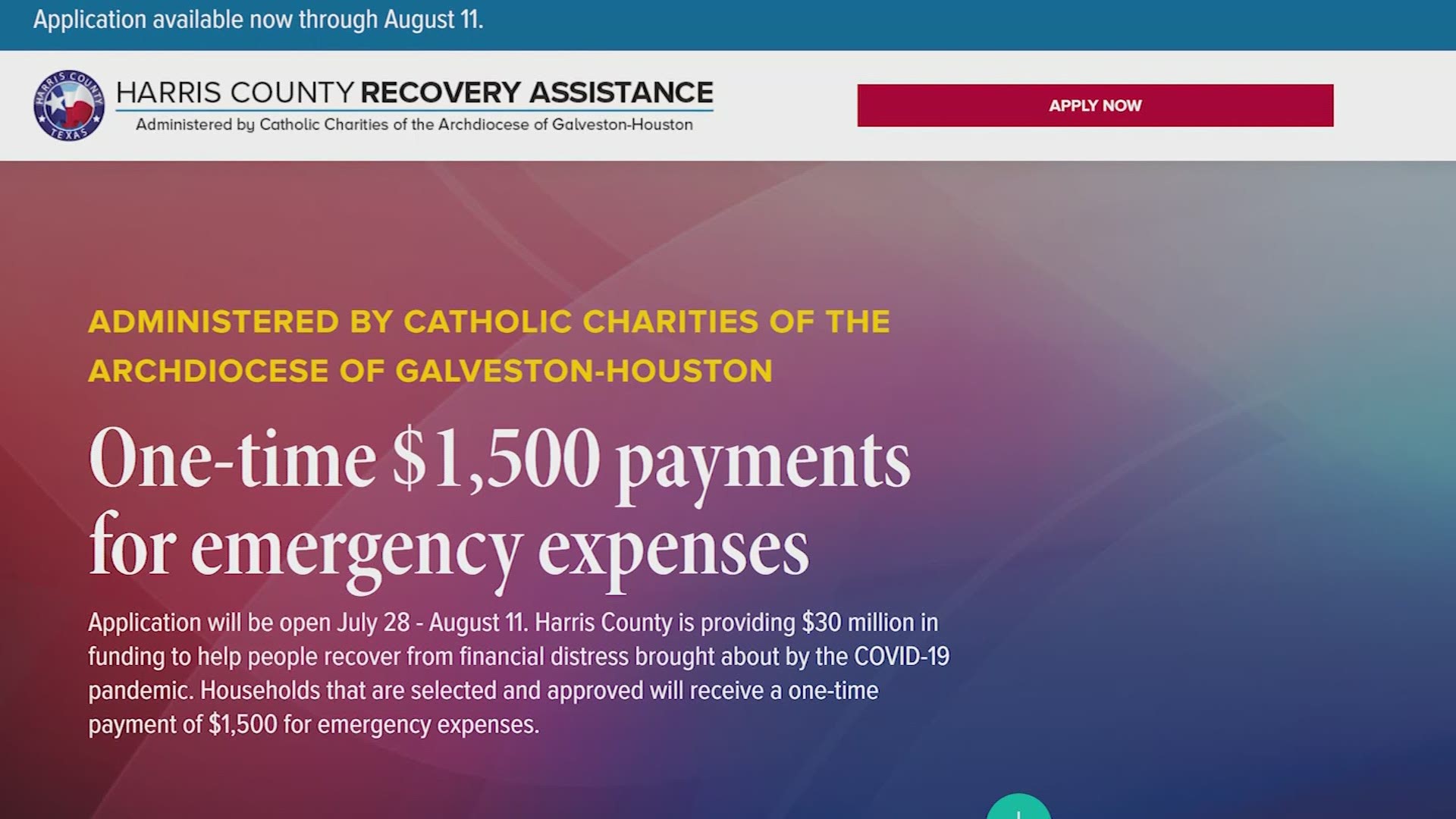 Harris County 30 million COVID19 relief program now accepting