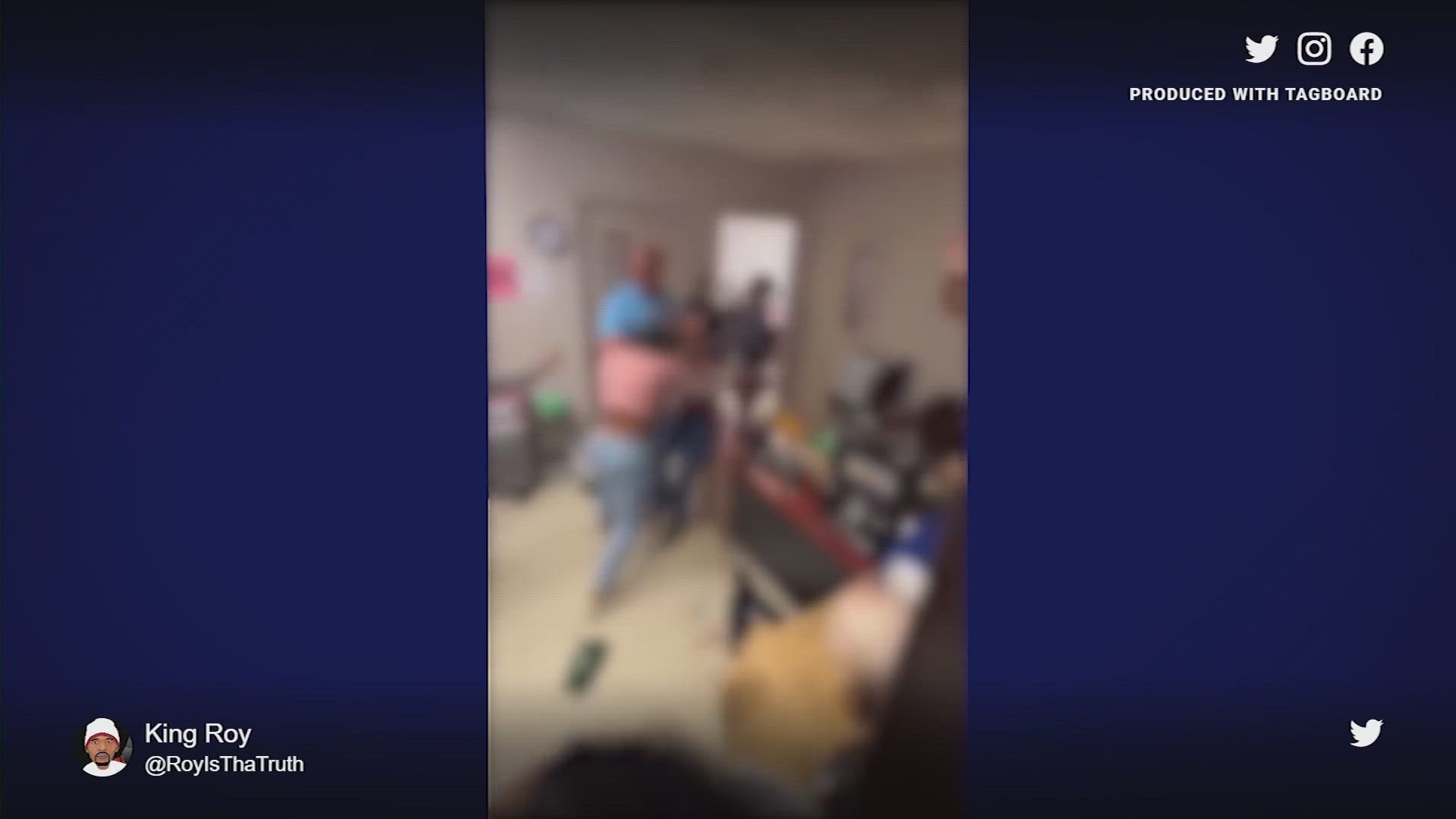 Video circulating around social media shows the fight involving an adult woman and students.