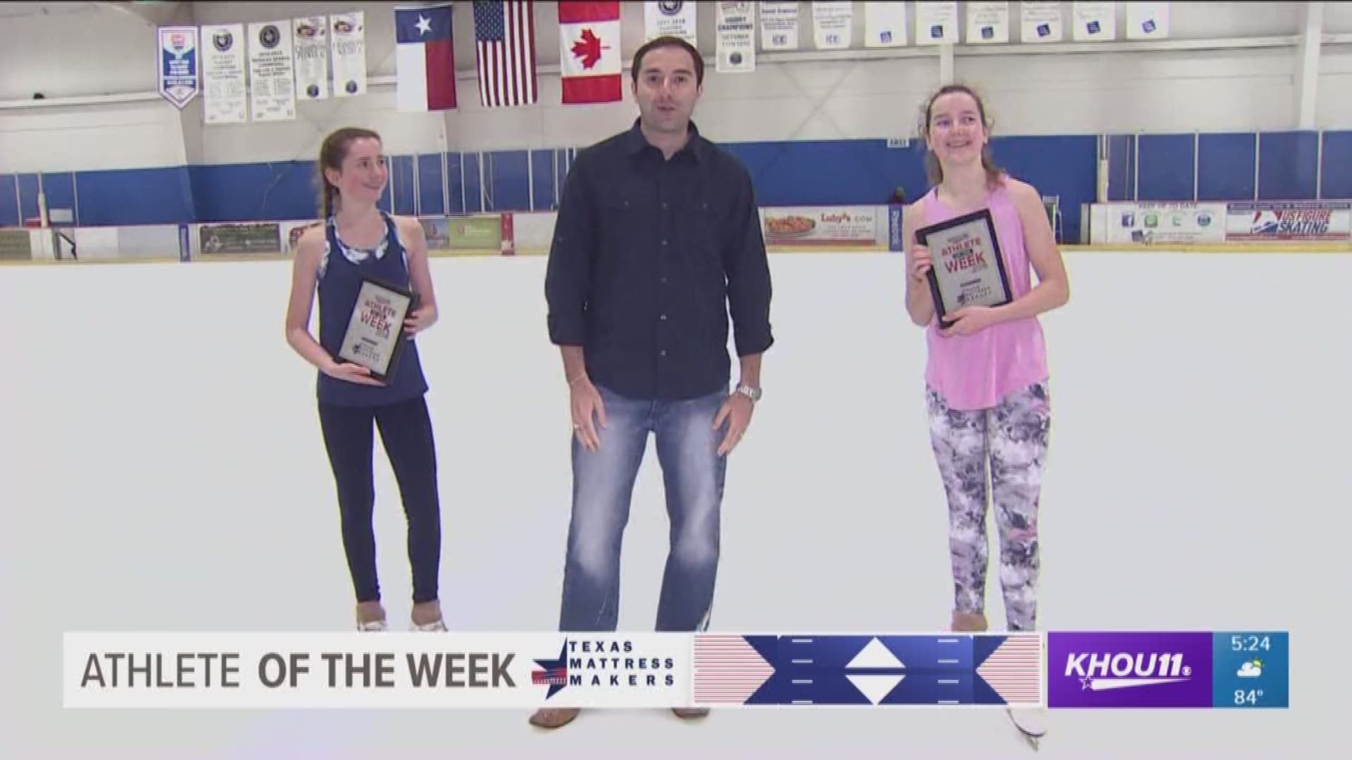 Sisters and figure skaters Delaney and Peyton Ross, both 14, were nominated by their brother, Nolan, to be KHOU 11 Sports' Athlete of the Week.