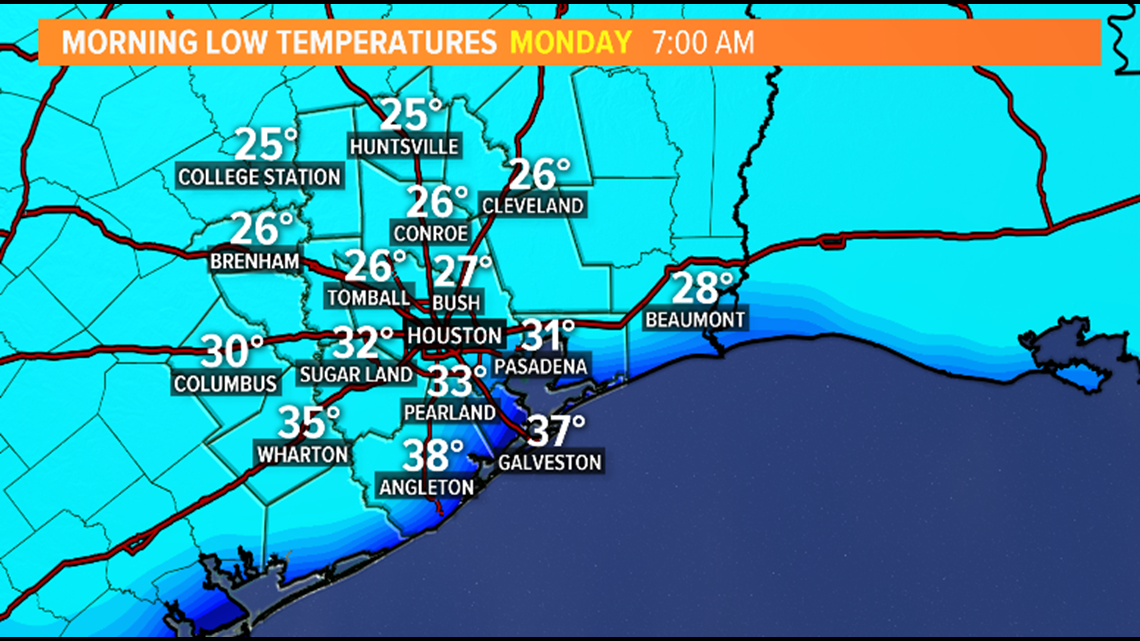 Strong Cold Front To Drop Houston Temperatures Below Freezing This ...