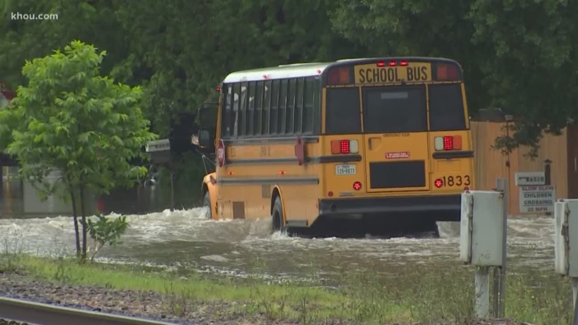 Shocking video: School bus filled with students drives through