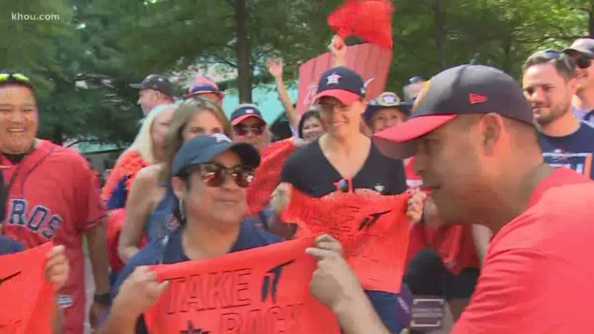 Houston Astros fans are ready for Game 1 of the American League Division Series against the Tampa Bay Rays.