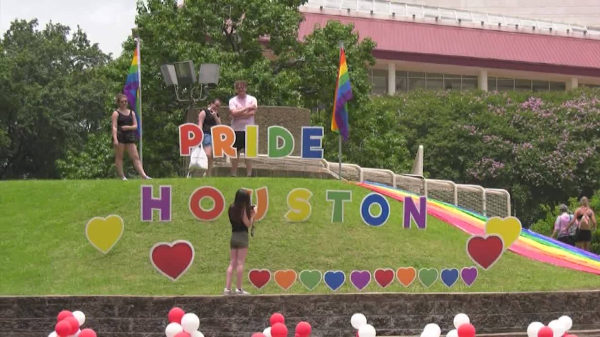Hundreds of thousands of people across Houston are downtown celebrating Pride weekend. The festival kicked off Saturday afternoon with music, food and, of course, plenty of pride.