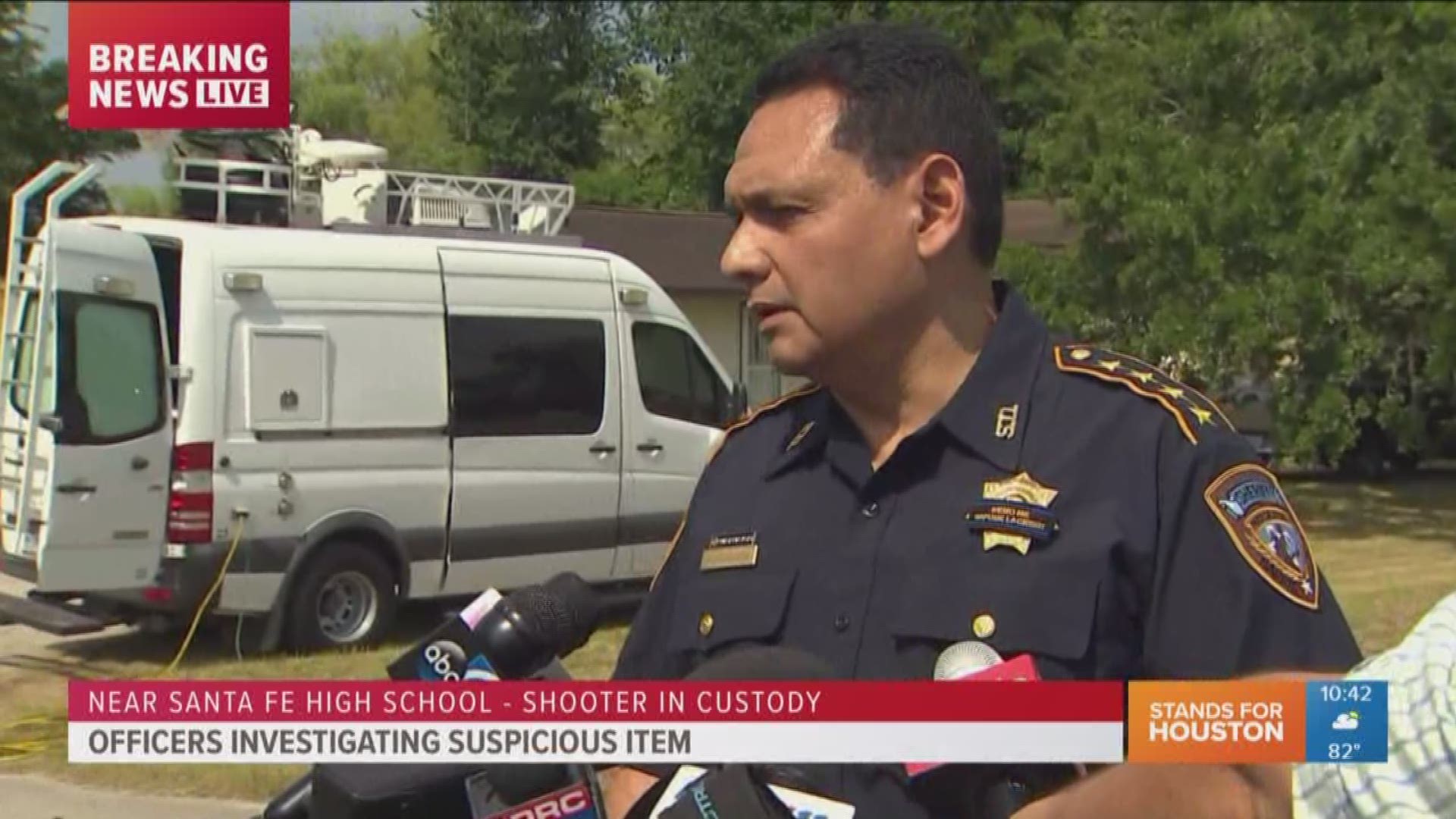 Sheriff Ed Gonzalez says between 8-10 people were killed in the shooting at Santa Fe High School this morning in Texas. 