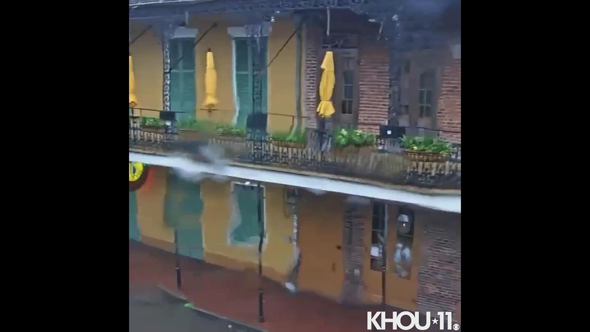 Video taken from a hotel in the French Quarter in New Orleans as Hurricane Ida moves through Louisiana.