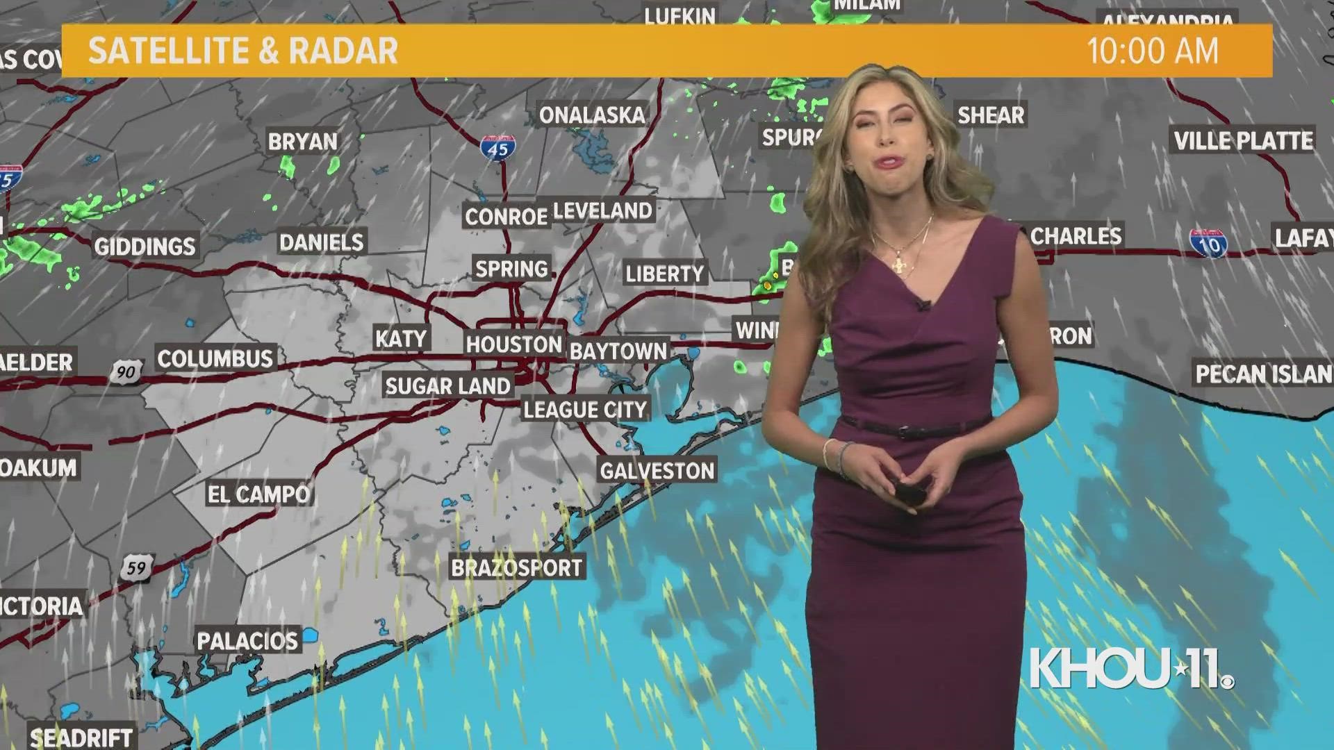 KHOU 11 News Meteorologist Kim Castro has an updated timeline of the rain chances across the region.