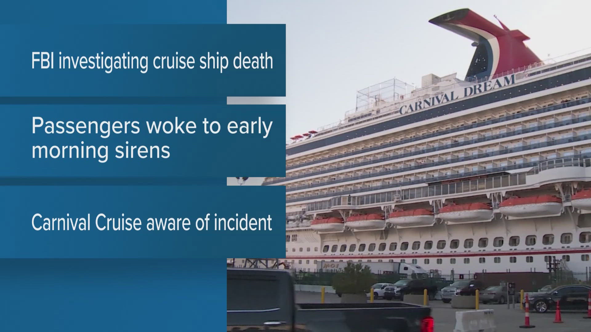Over the weekend, the FBI confirmed it is investigating a death that happened on board last Wednesday.