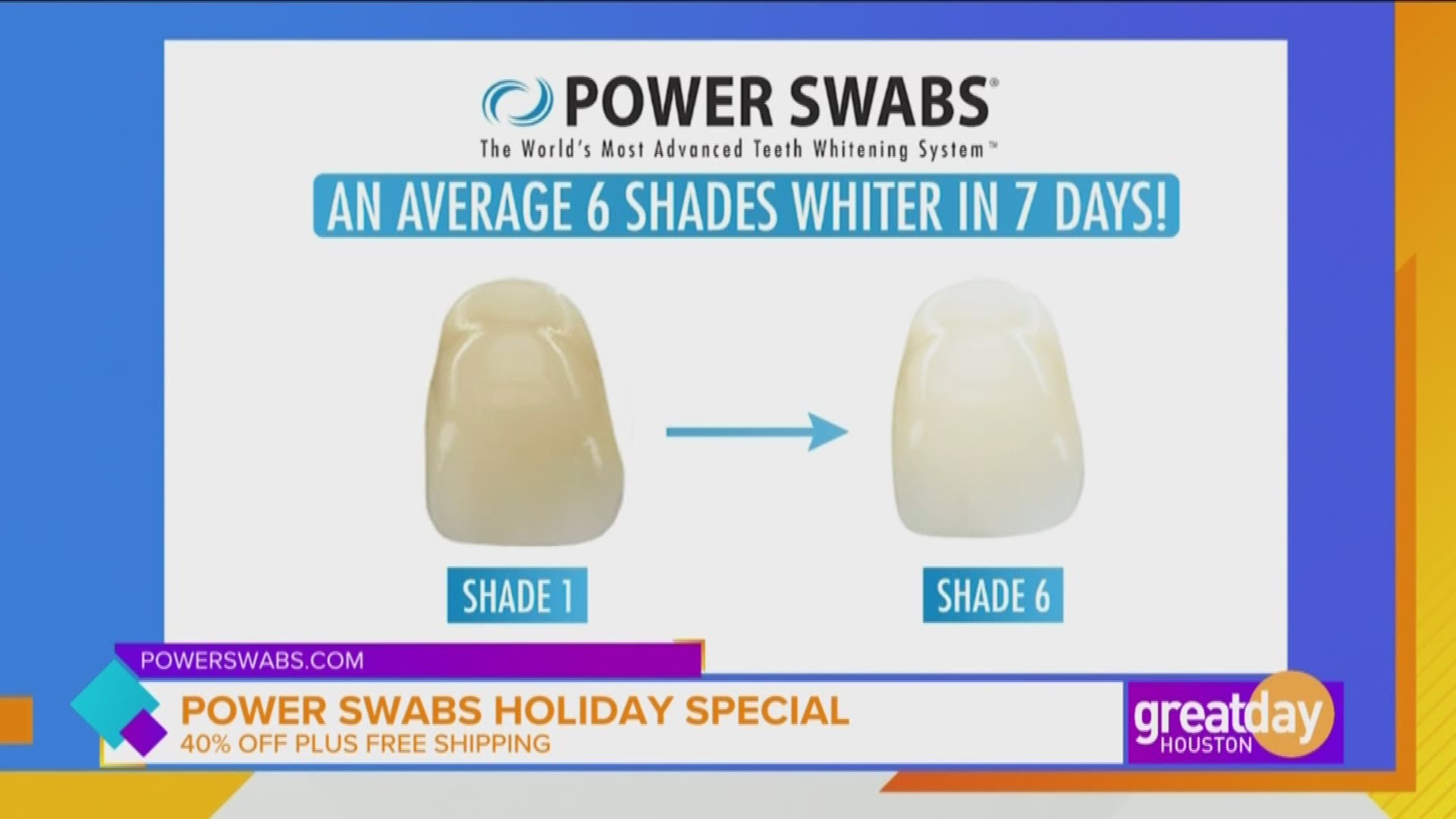 Scott DeFalco, with Power Swabs, stopped by to show us how you can whiten your teeth in minutes.