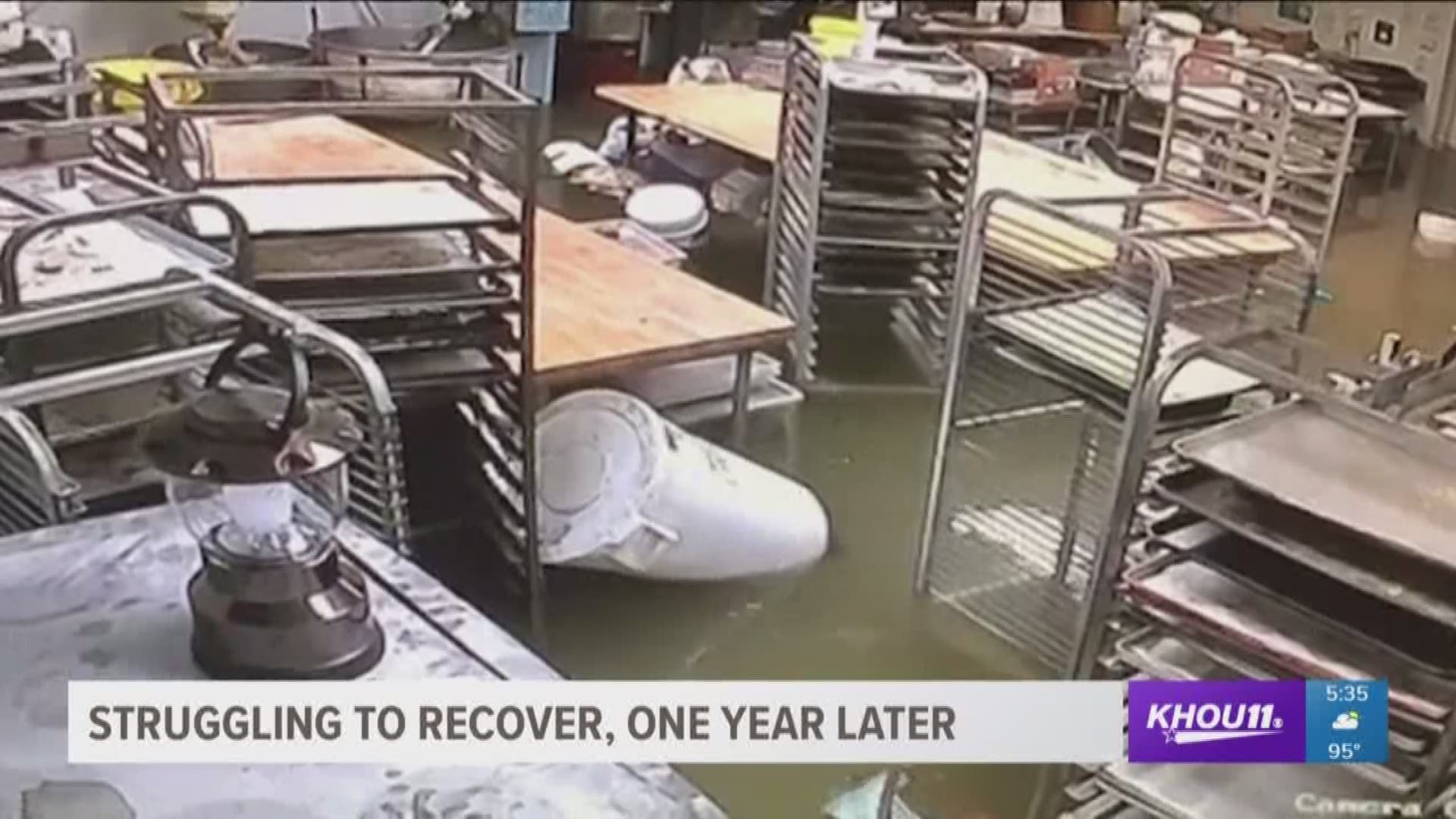 Three floods in less than three years. More than three feet of water, taking out the bakery which raced to re-open about three weeks after Harvey.

