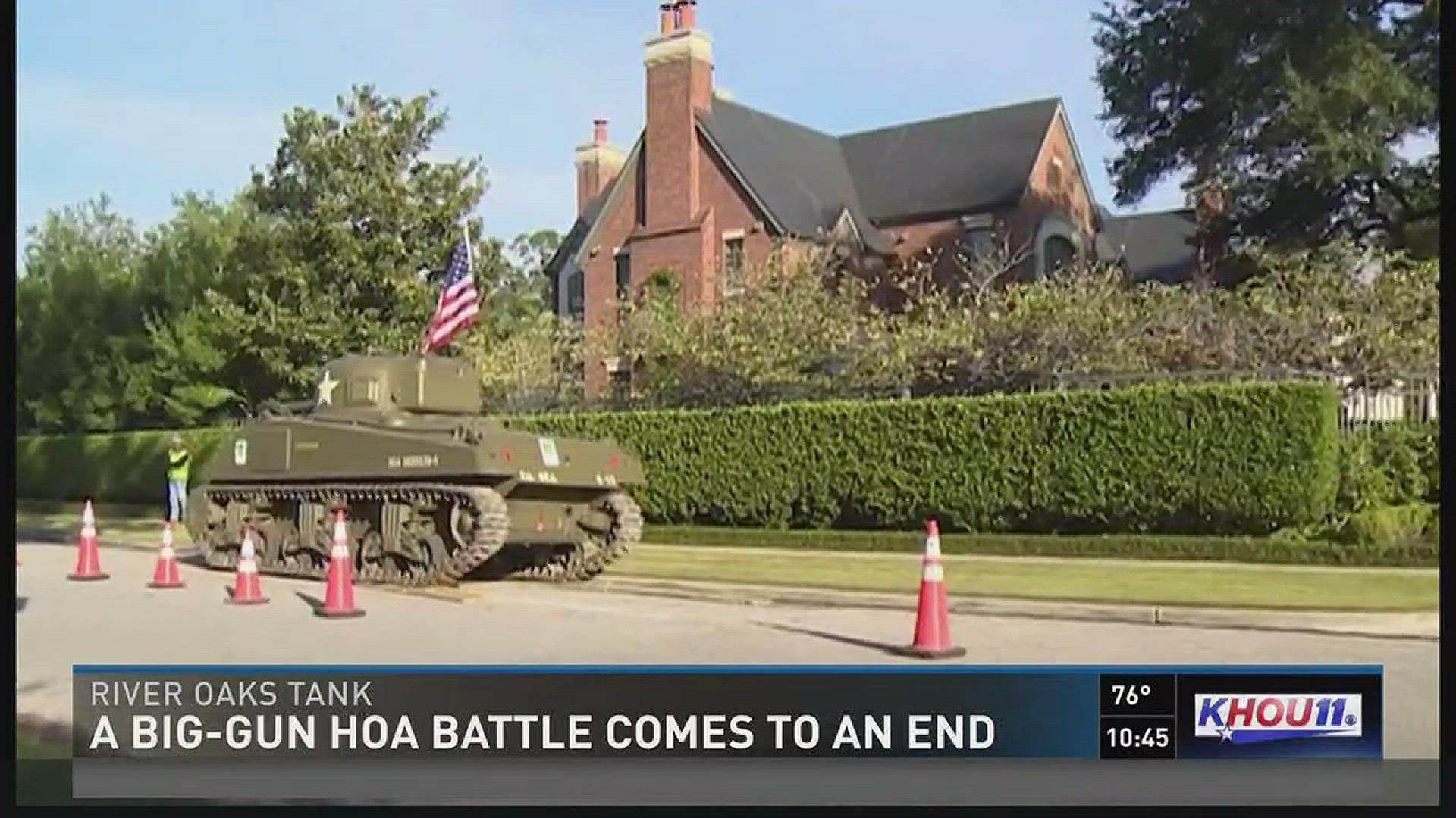 After some neighbors marveled at it, others complained about it and police issued citations, a WWII tank parked on a River Oaks street is now on its way to an east Texas ranch near Texarkana.
