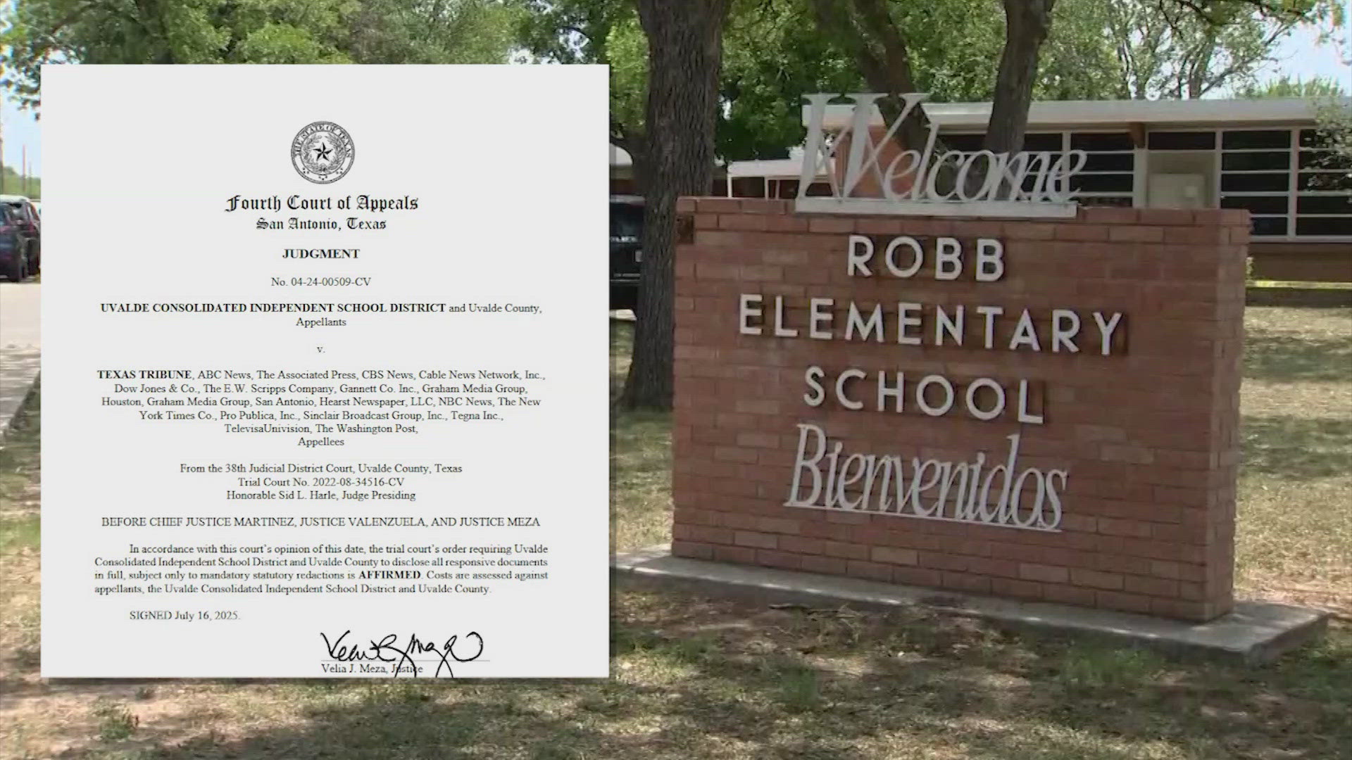 A state appeals court ruled in favor of KHOU 11 and several other media outlets seeking access to records related to the 2022 mass school shooting.