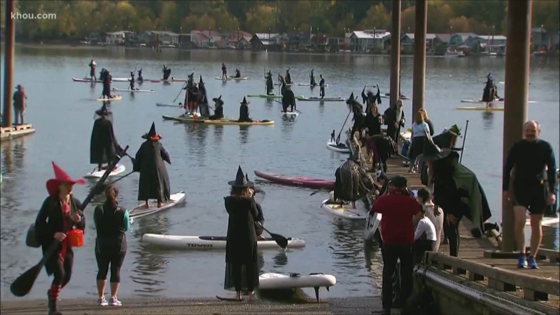 Hundreds Of Witches Seen Paddleboarding Down River In Portland 