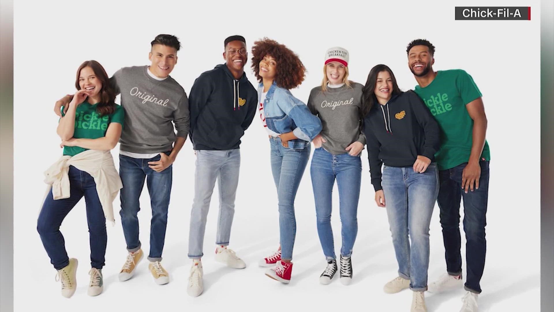 If you have a Chick-Fil-A fan on your holiday shopping list, you might want to check out their new merchandise which includes waffle fry hoodies and pickle tees.