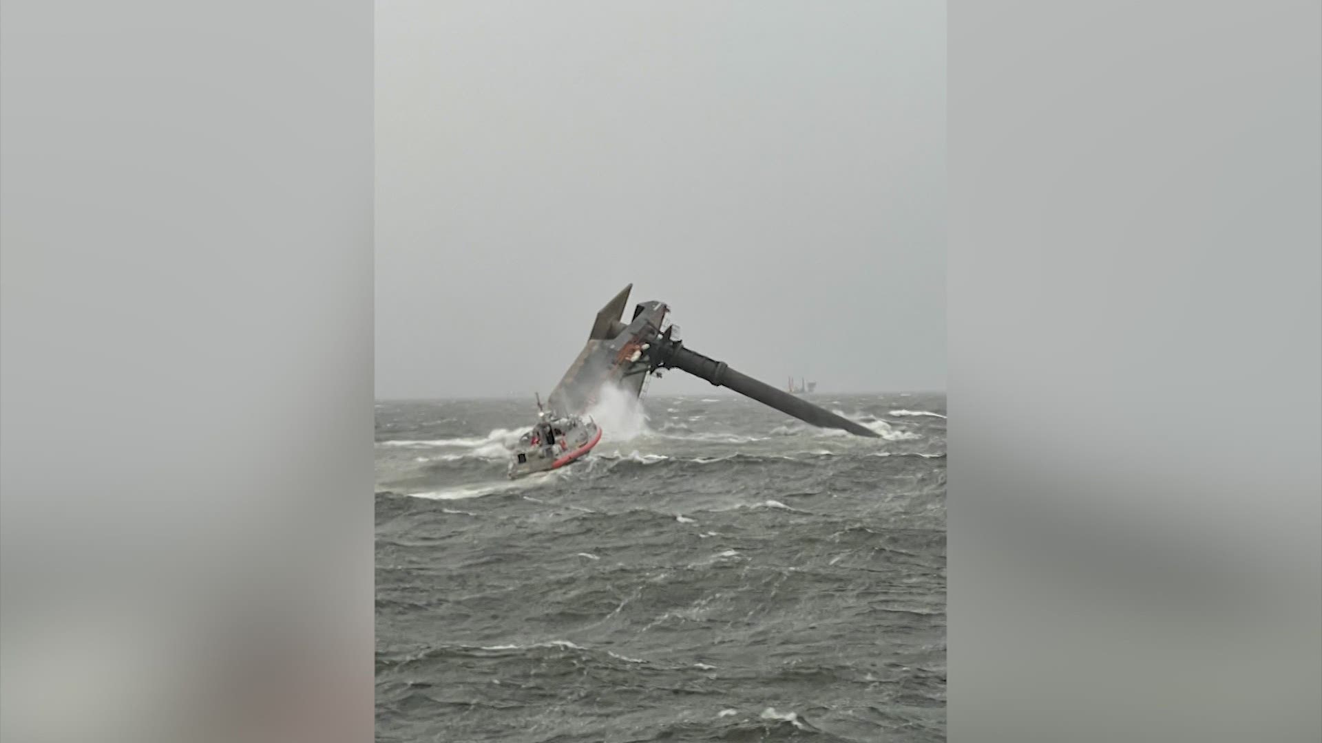 Six of the 19 people onboard a 129-foot commercial liftboat that capsized off the Louisiana coast Tuesday afternoon in rugged seas have been rescued so far