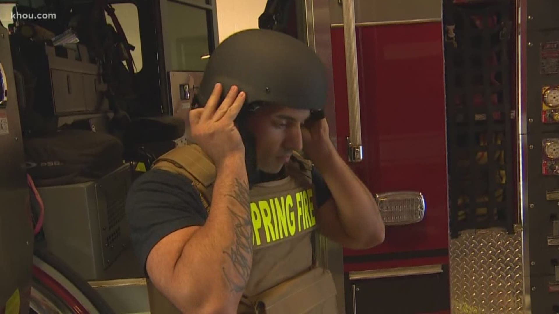 Firefighters in Spring are the latest in the Houston area to get bulletproof vests and helmets. They say it's a necessary layer of protection.