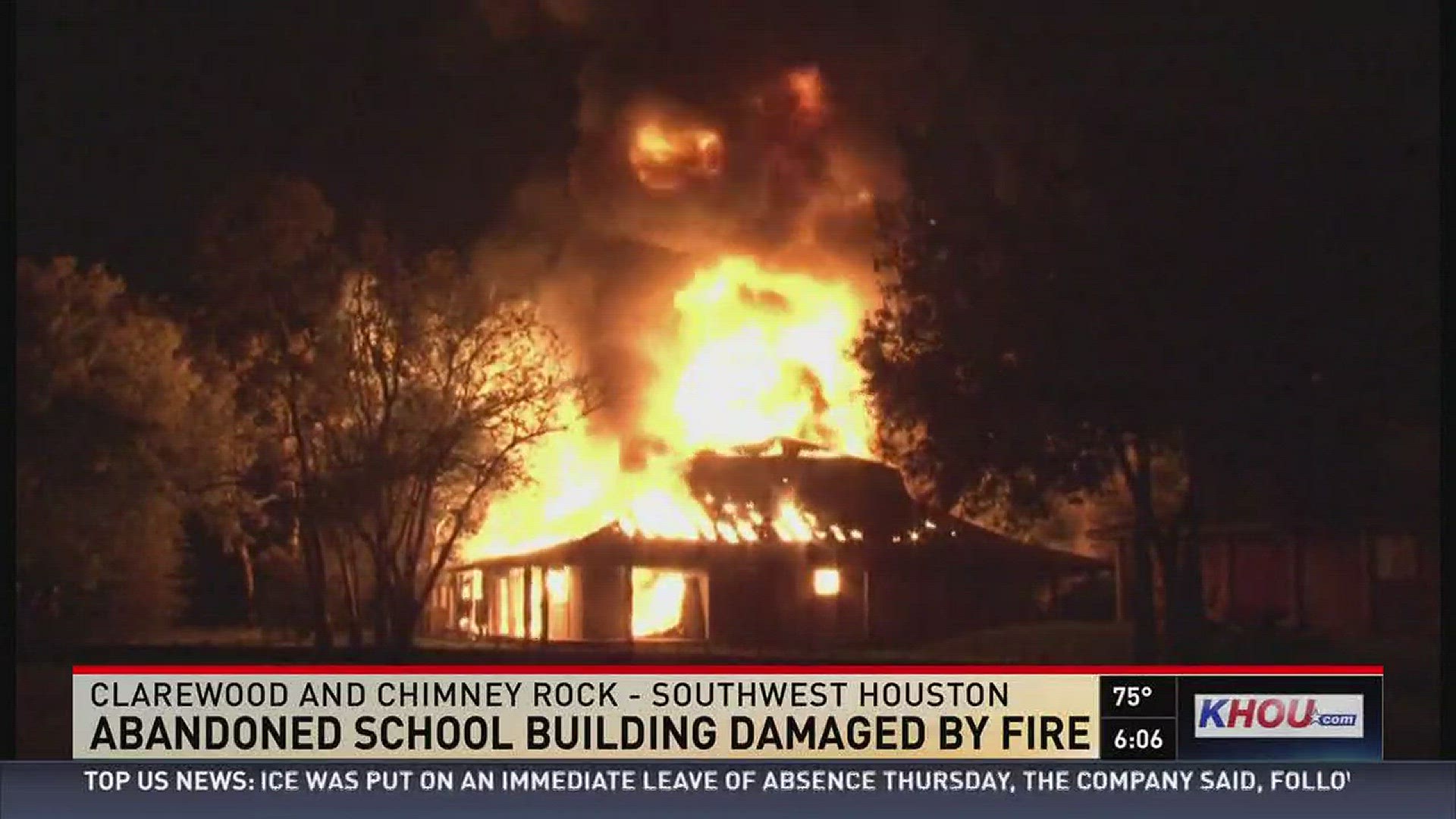 An abandoned school building in southwest Houston was damaged by fire overnight. It is being investigated as arson.