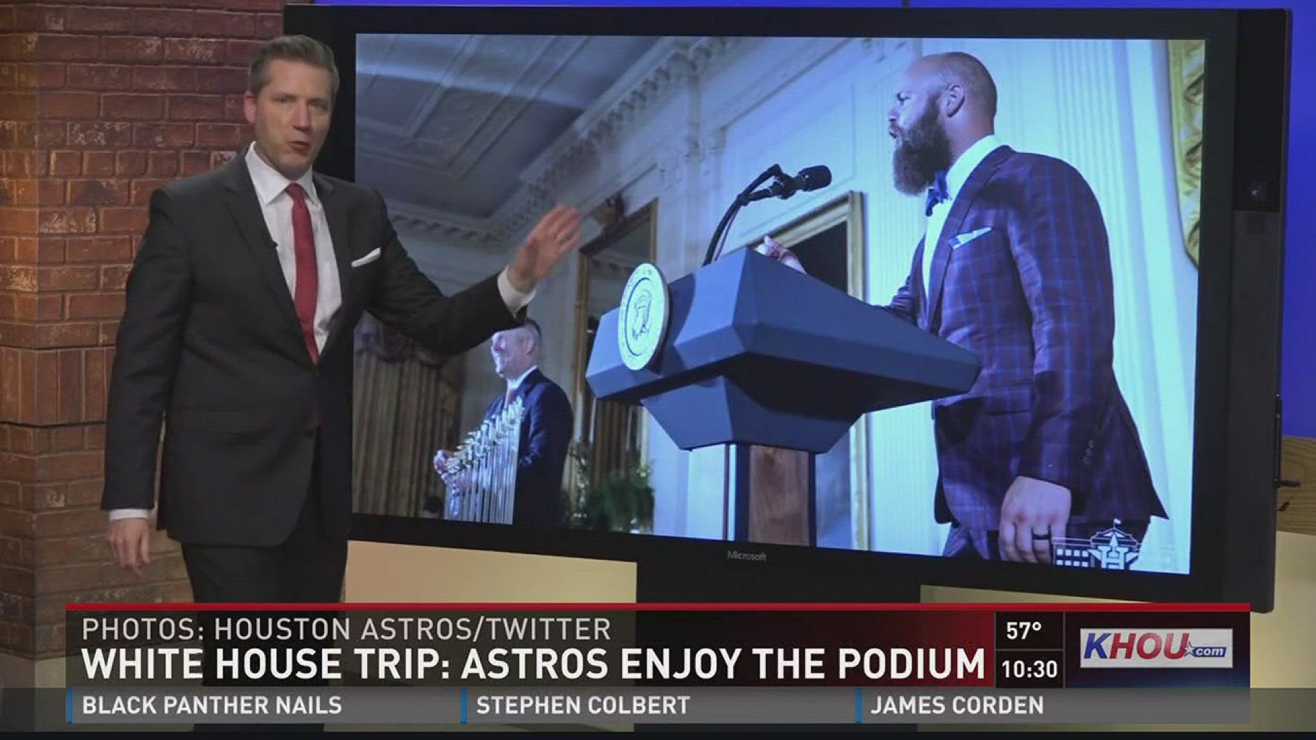 The Houston Astros got to enjoy some time at the podium during their visit to the White House.