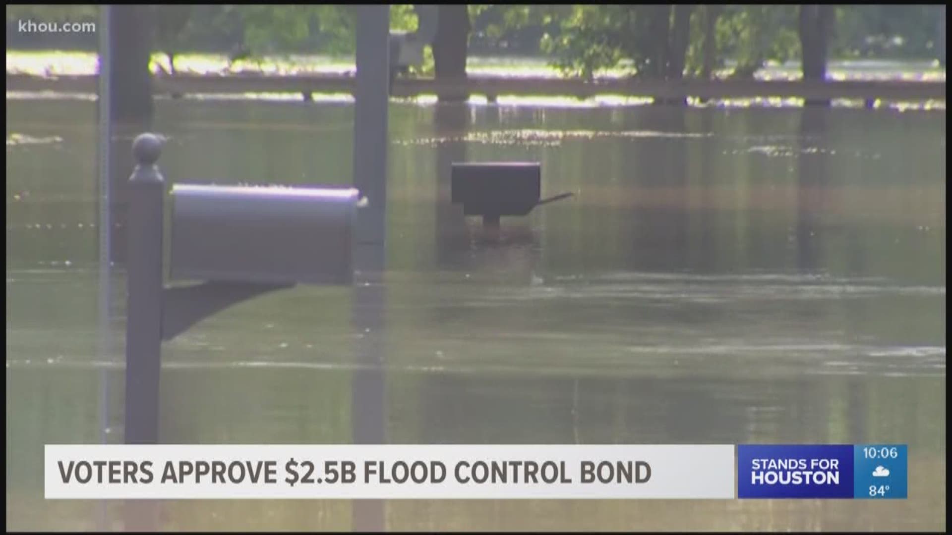 Harris County voters appear to have accepted the $2.5 billion flood control bond, based on unofficial election results from Saturday.