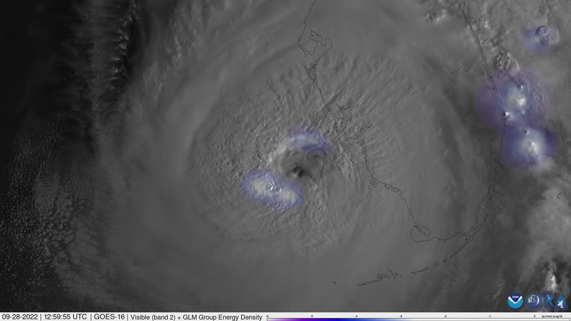 Satellite video shows lightning in Hurricane Ian eyewall as it ...