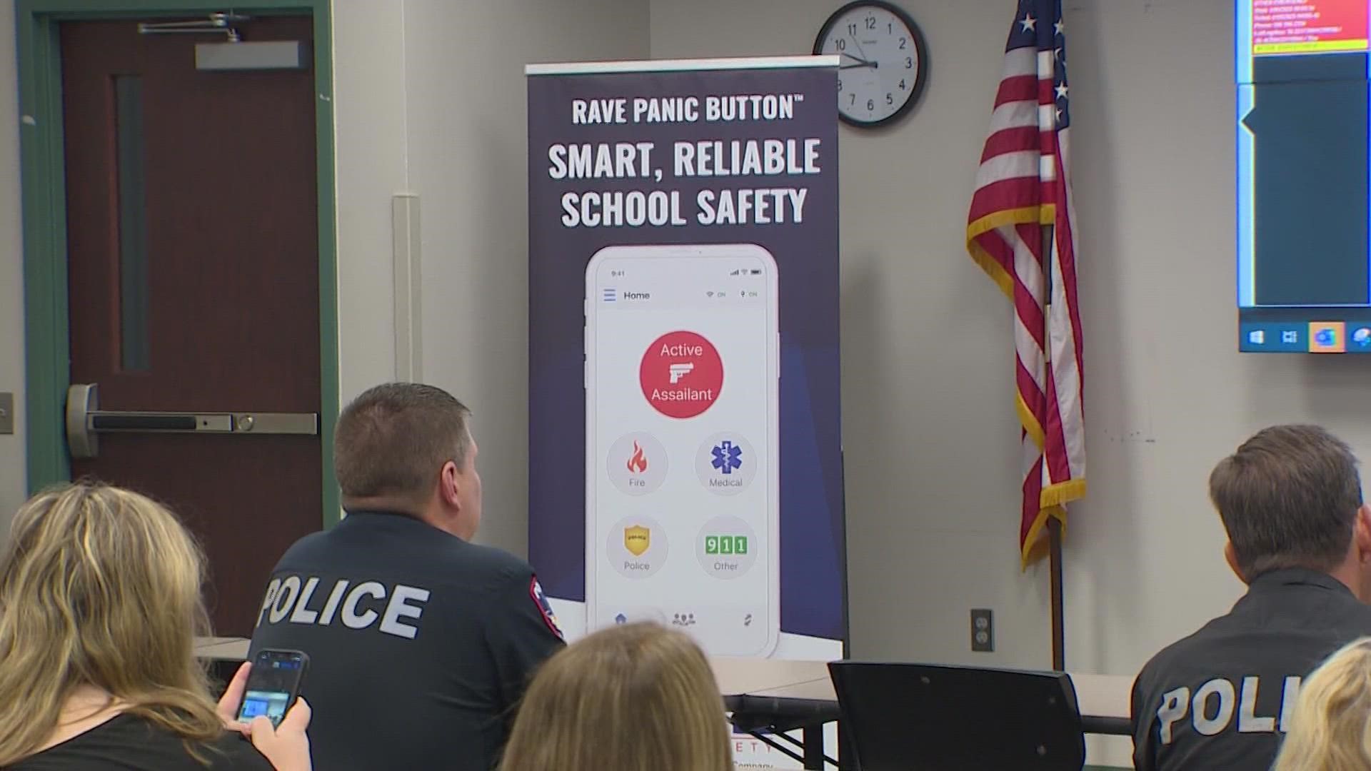 Montgomery County officials showed how a 'panic button' can be used in schools in the event of an emergency.