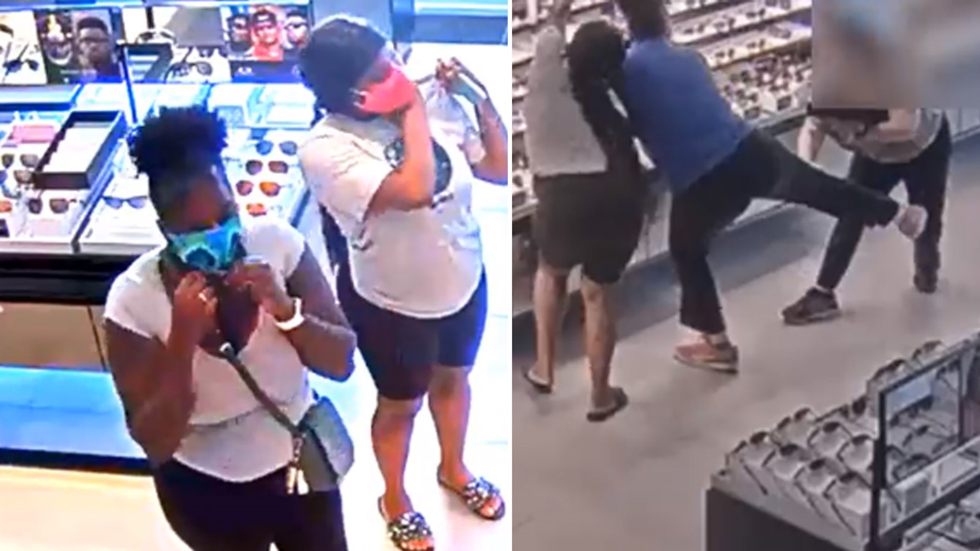 Sugar Land police have released surveillance video of two women they say were caught on camera stealing expensive sunglasses.