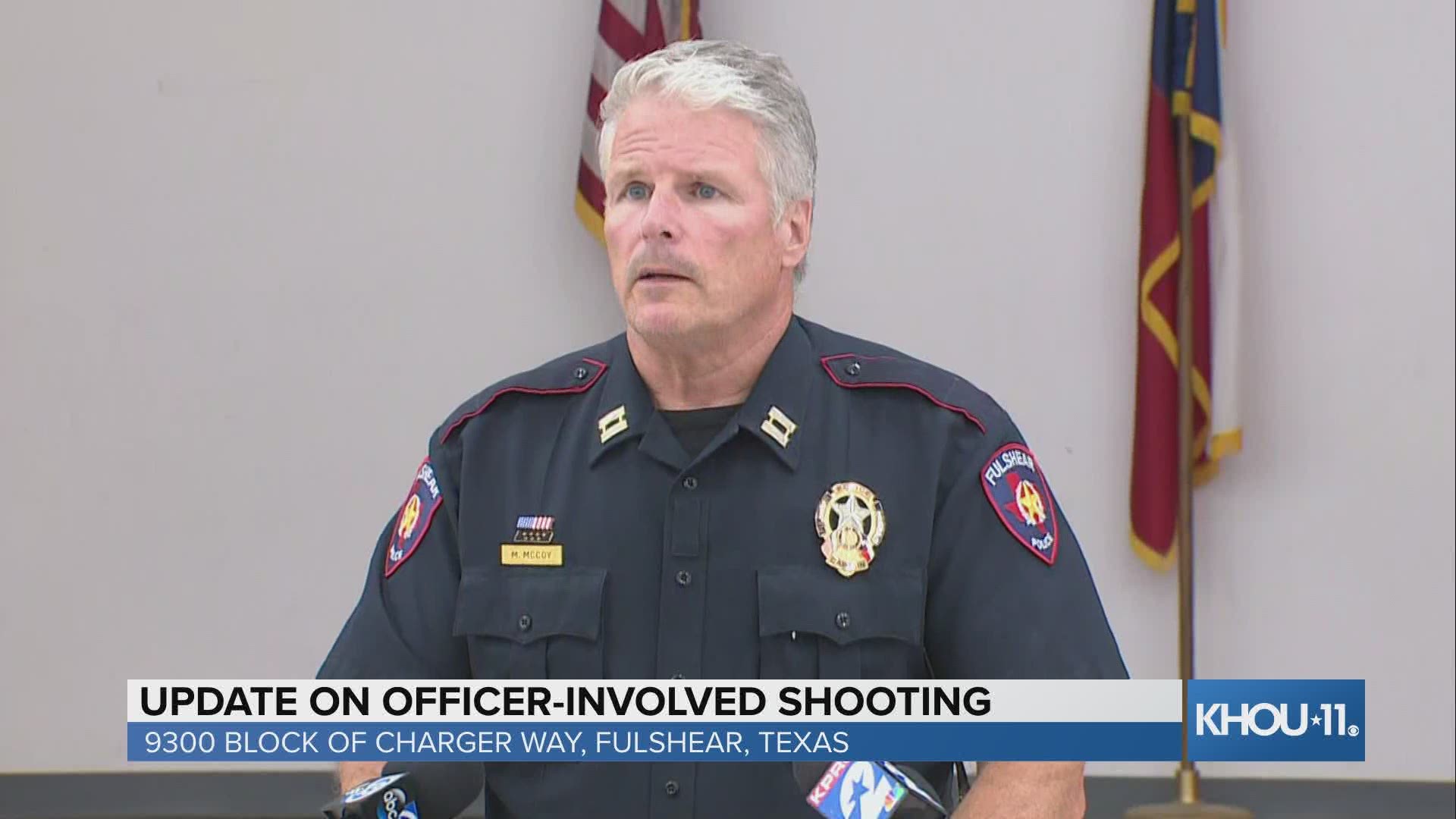 Fulshear Police Chief Mike McCoy gave an update Thursday afternoon on an officer-involved shooting that left one suspect dead.