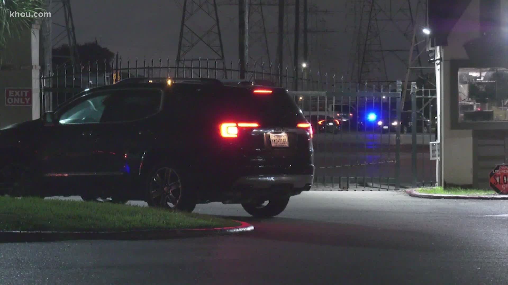 The shooting was reported after 8 p.m. Sunday on Chimney Rock near Gulfton at the Sharon Park Village apartments.