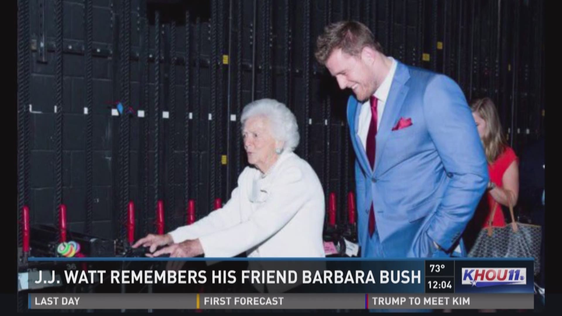 Houston Texans defensive end JJ Watt is remembering a great and perhaps unlikely friend: former first lady Barbara Bush.
